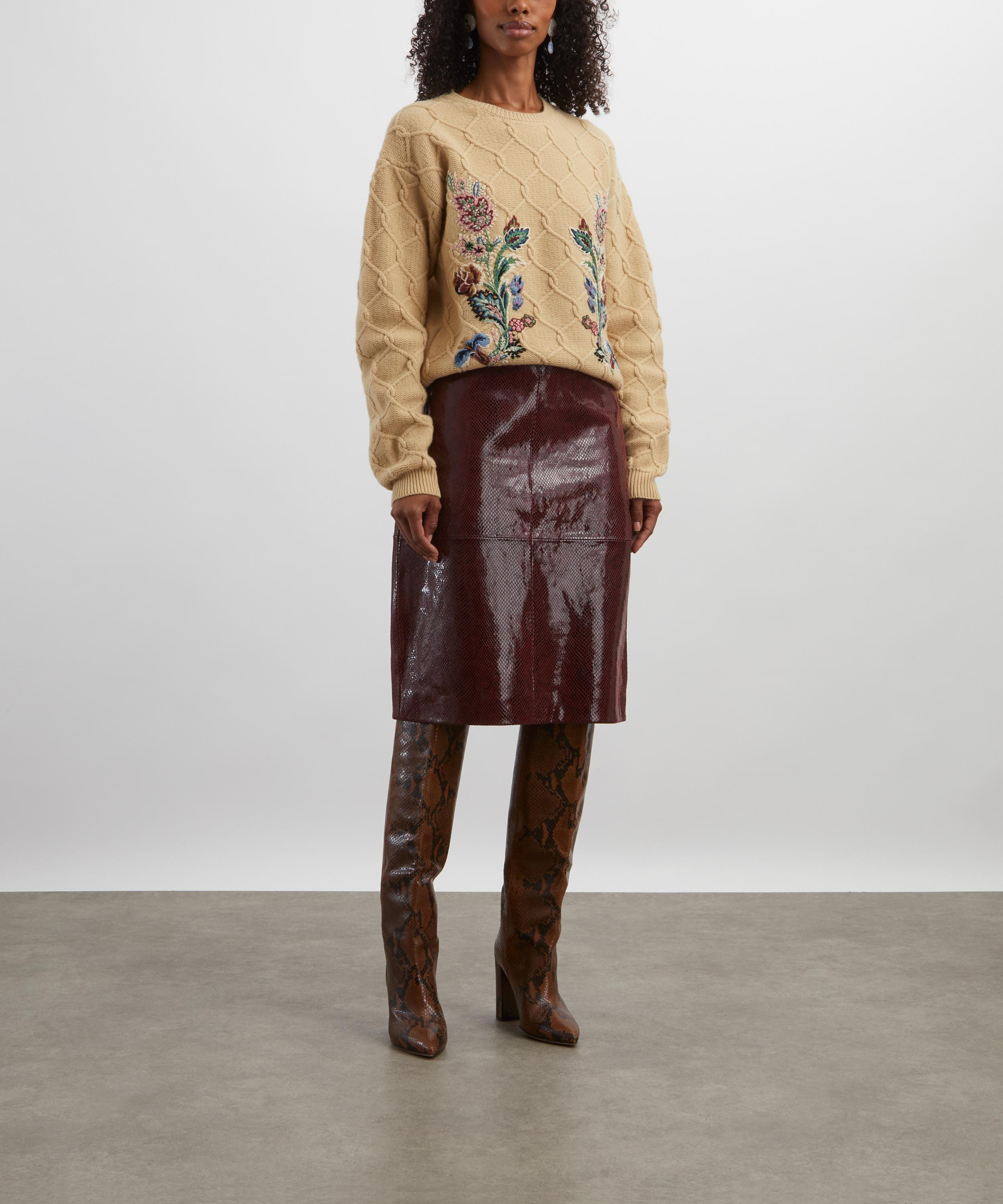 Wool-Cashmere Floral Embroidered Jumper - 2