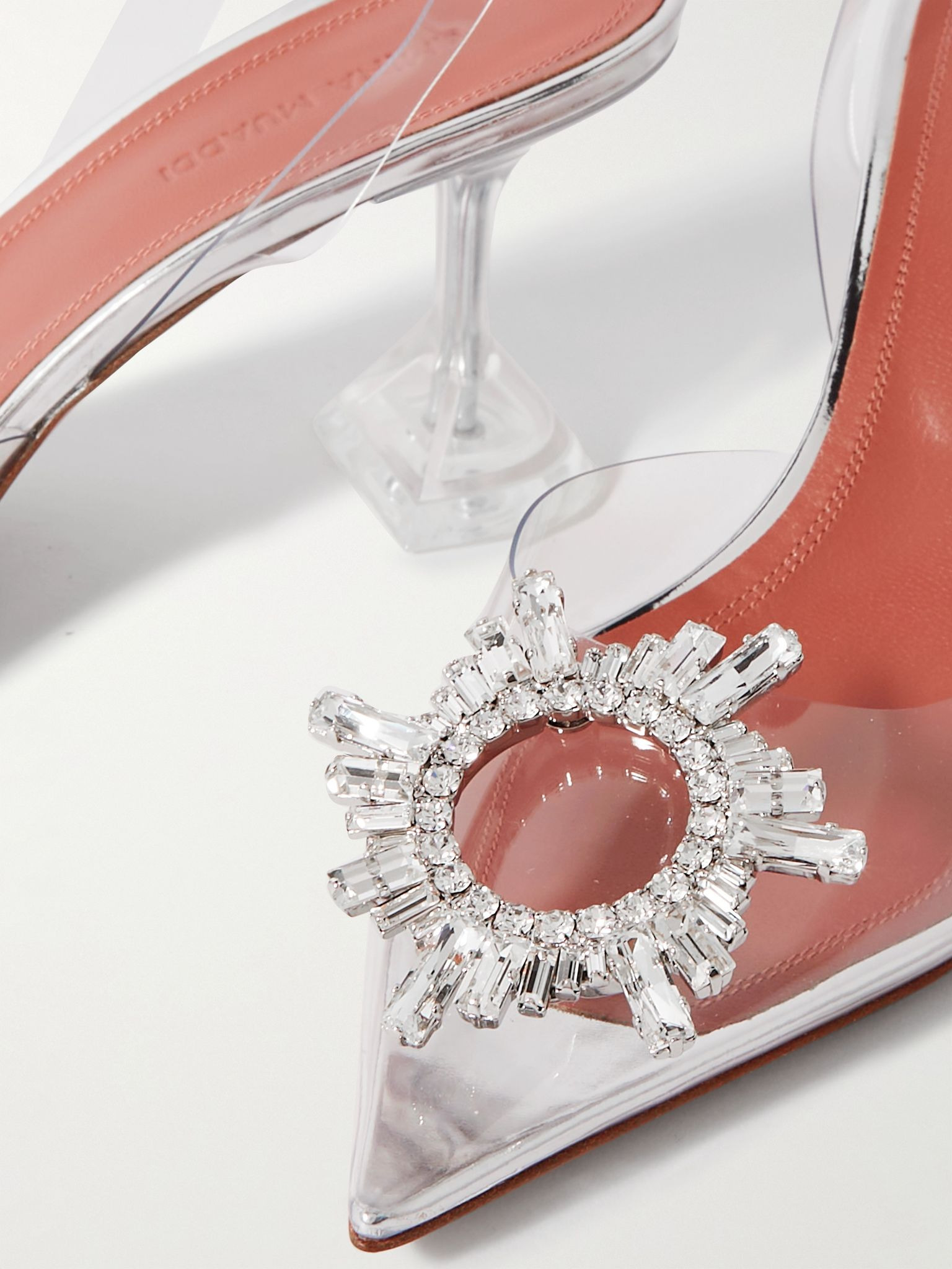 Begum crystal-embellished PVC slingback pumps Clear - 4