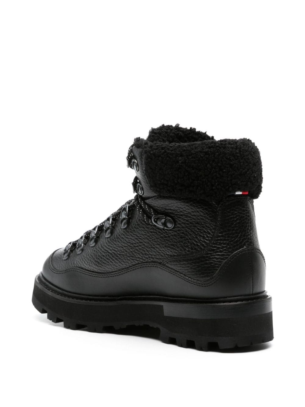 faux-fur trim leather boots - 3