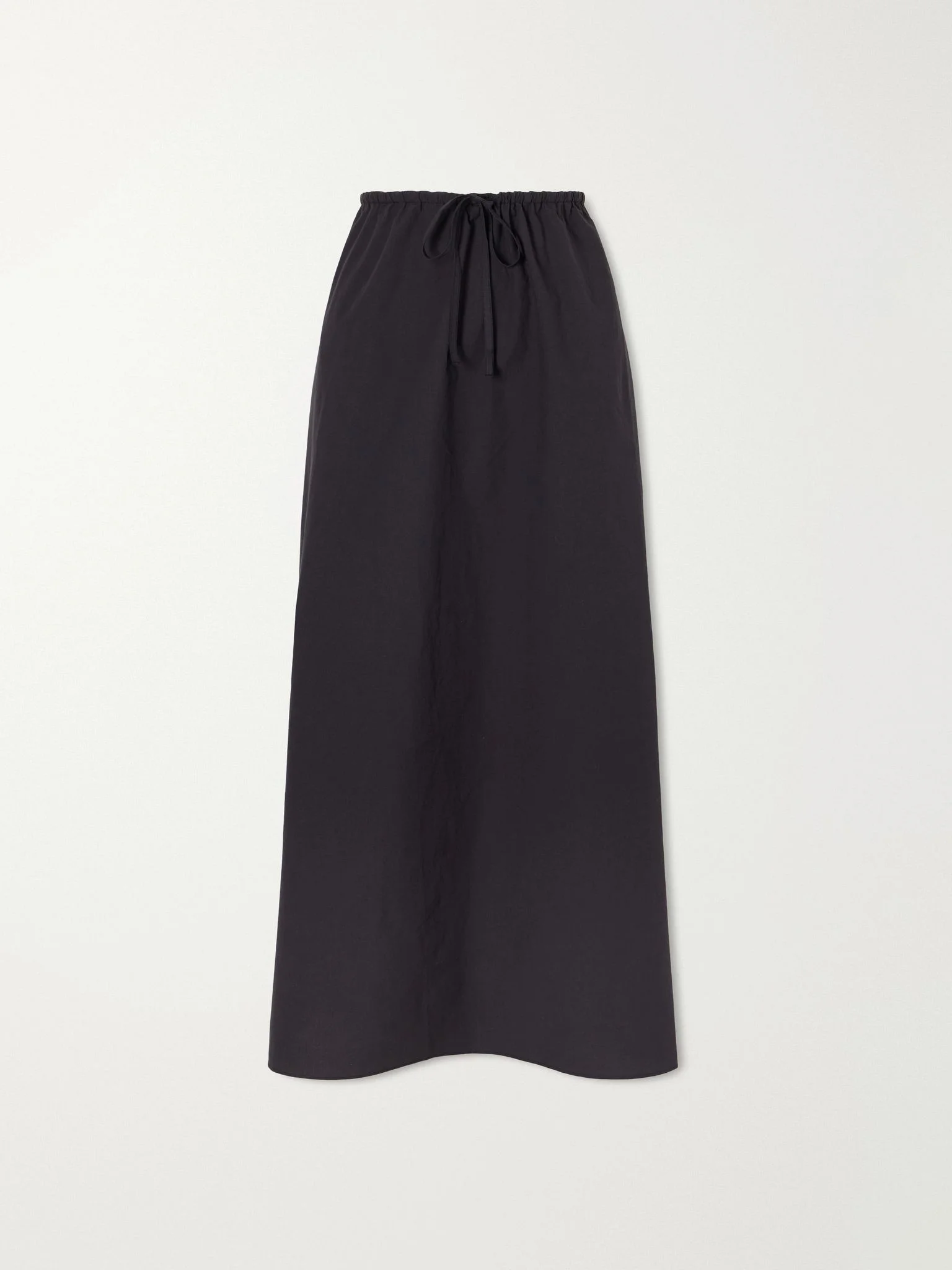 Organic cotton-poplin midi skirt Black - 1