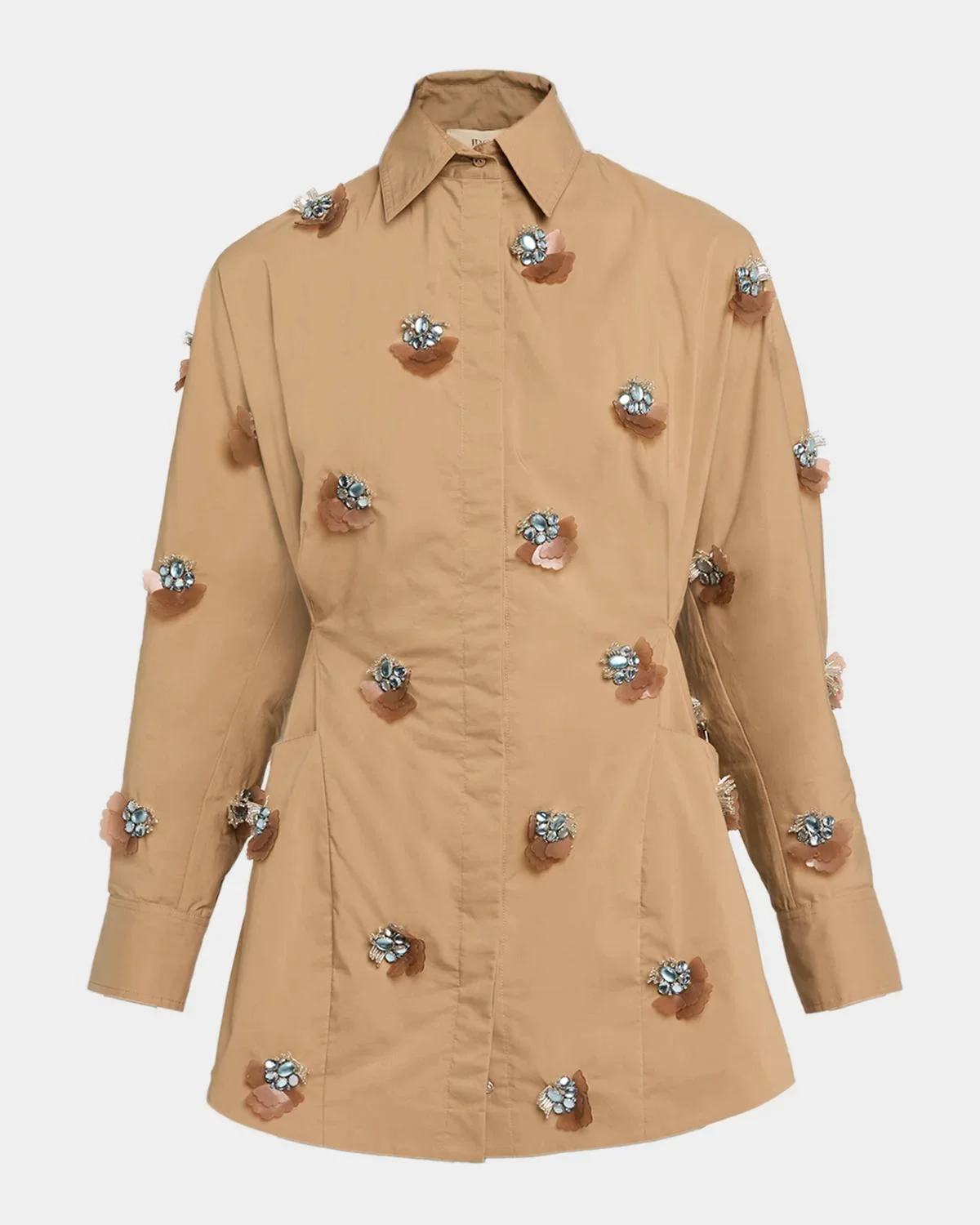 Tess Embellished Mini Shirtdress - 1