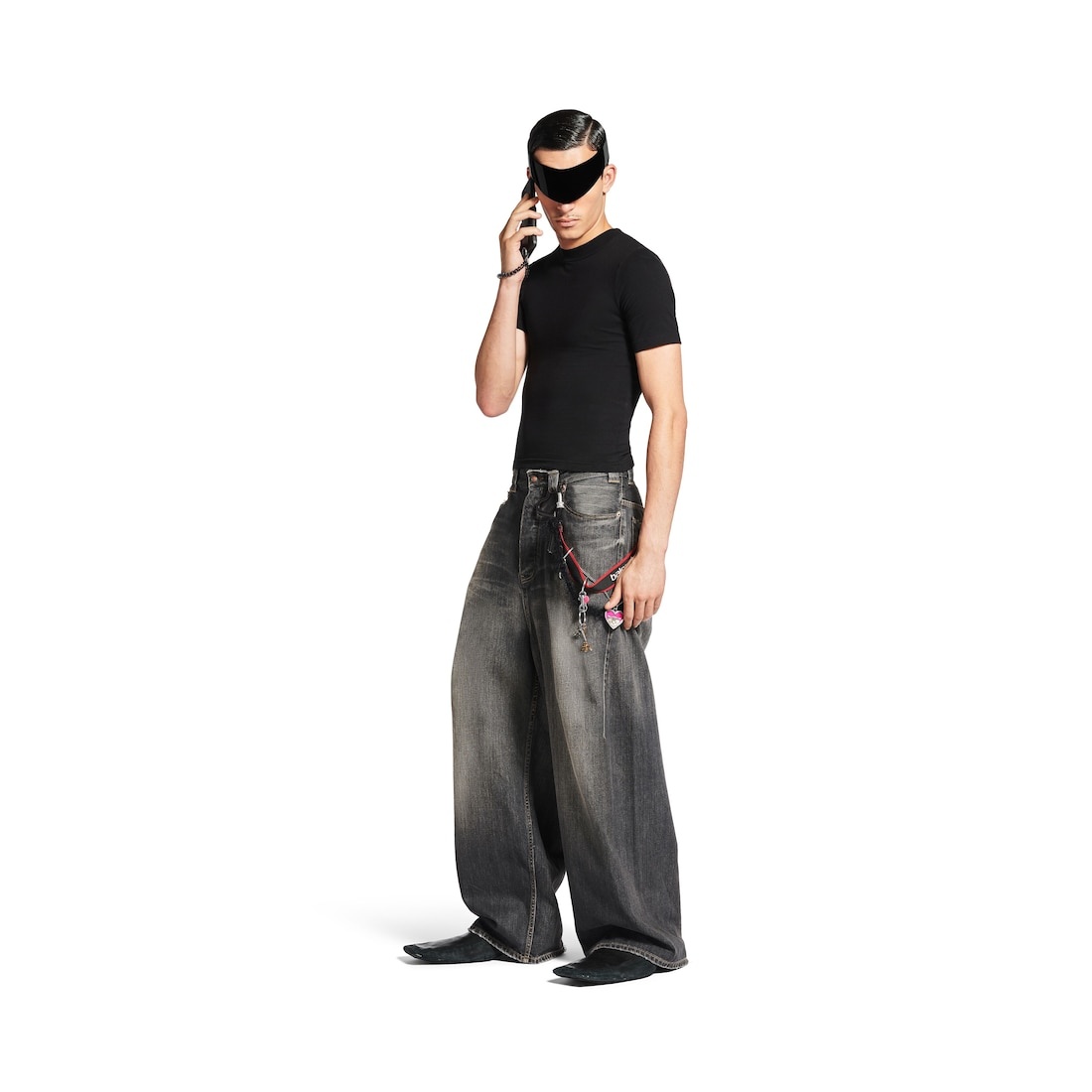 Men's Charms Baggy Pants in Dark Grey - 2