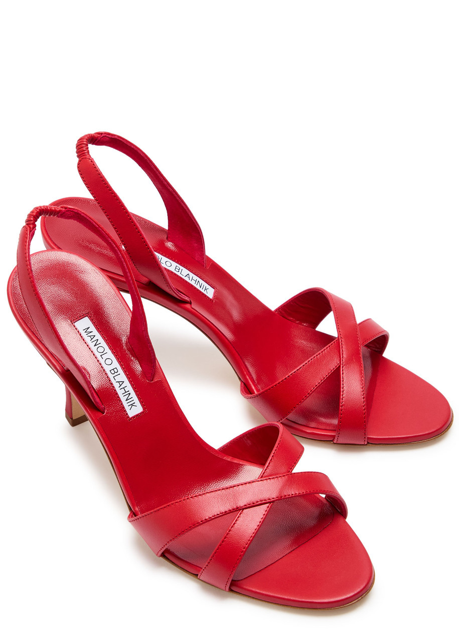 Manolo Blahnik Callasli 90 Leather Slingback Sandals - 3