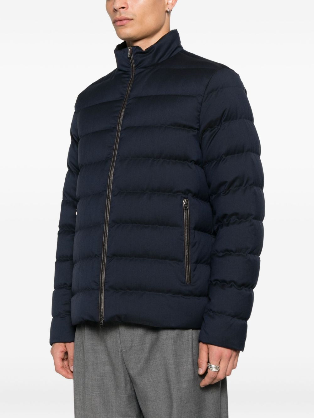 padded zip-front jacket - 3