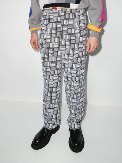 VETEMENTS Barcode-print straight-leg trousers outlook