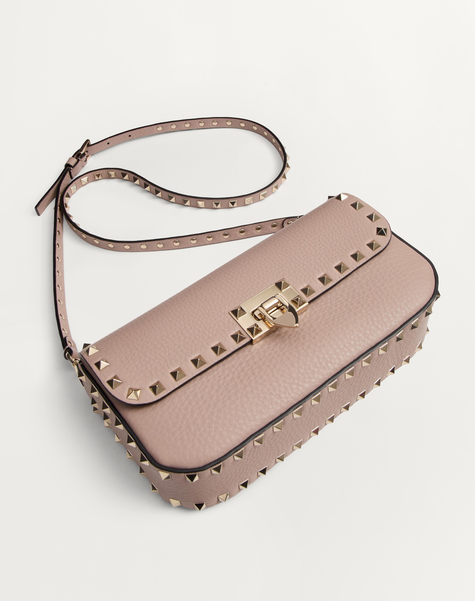 VALENTINO GARAVANI ROCKSTUD GRAINY CALFSKIN SHOULDER BAG 6