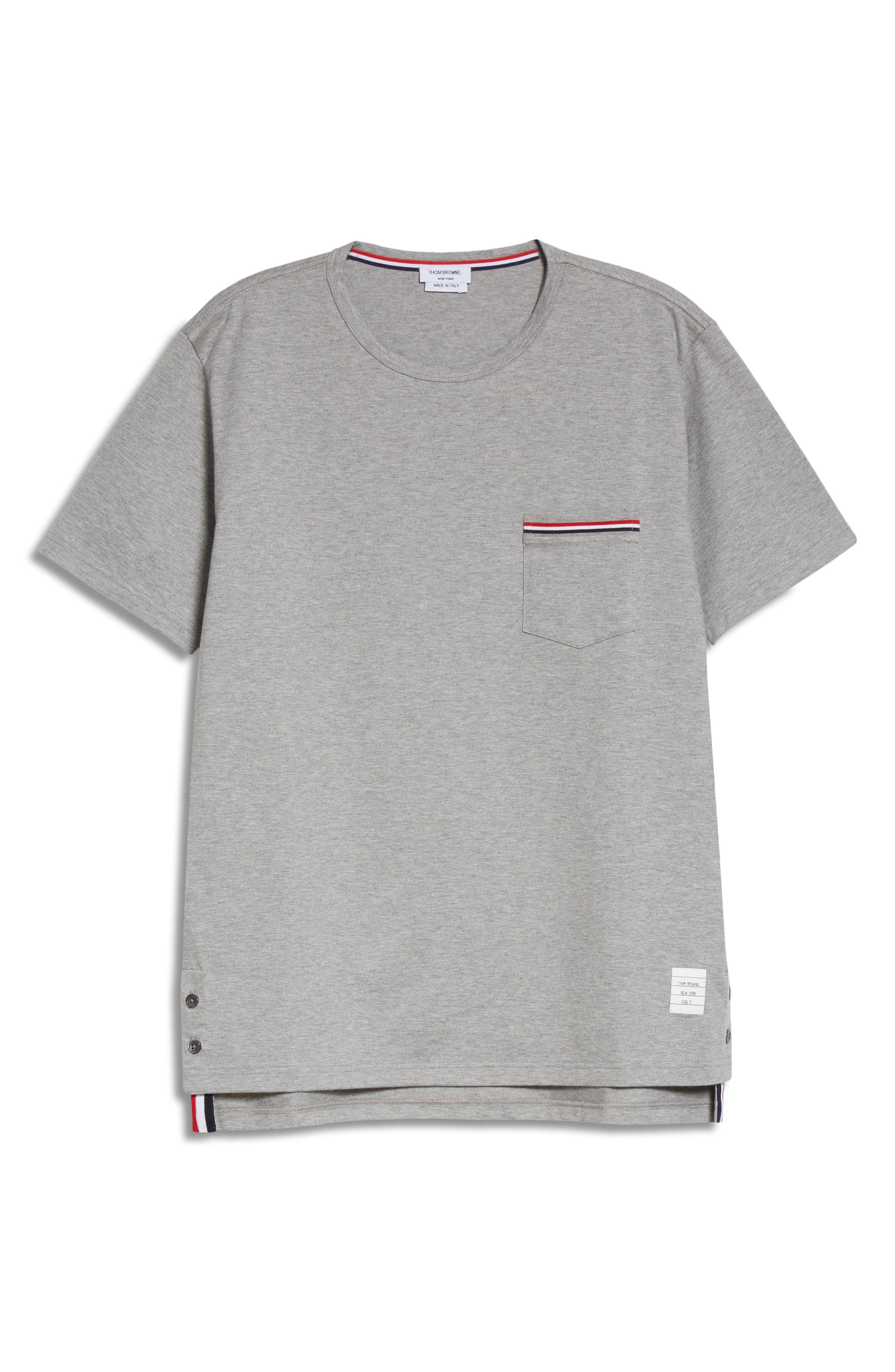 Stripe Trim Pocket T-Shirt - 5