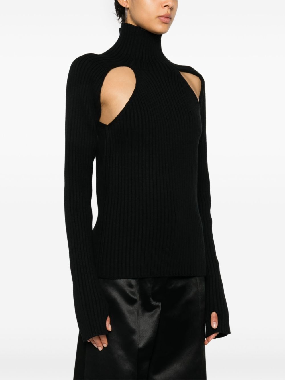 wool cut-out jumper - 3