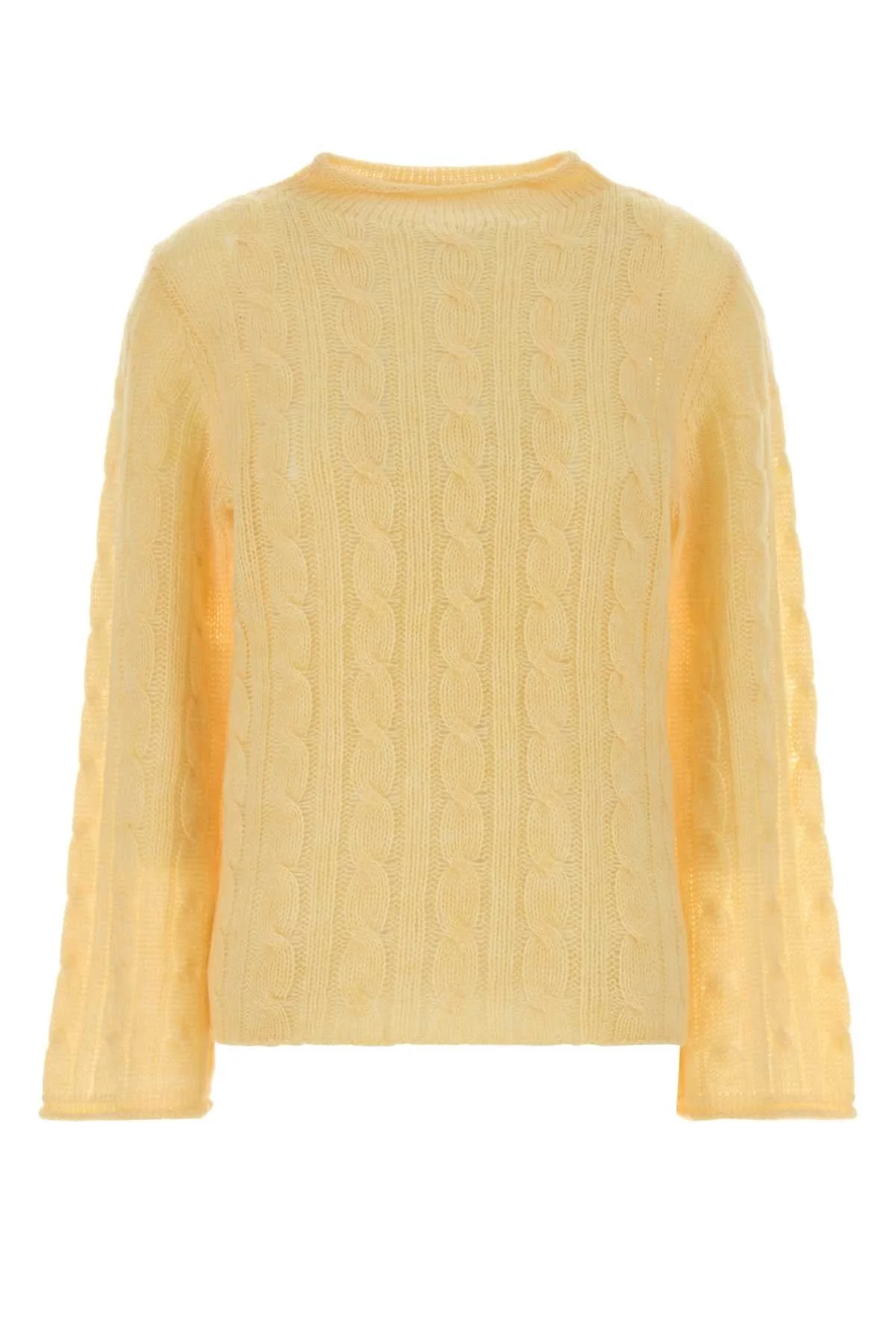 Guest In Residence Women Yellow Wool Blend Cable Sweater - 1