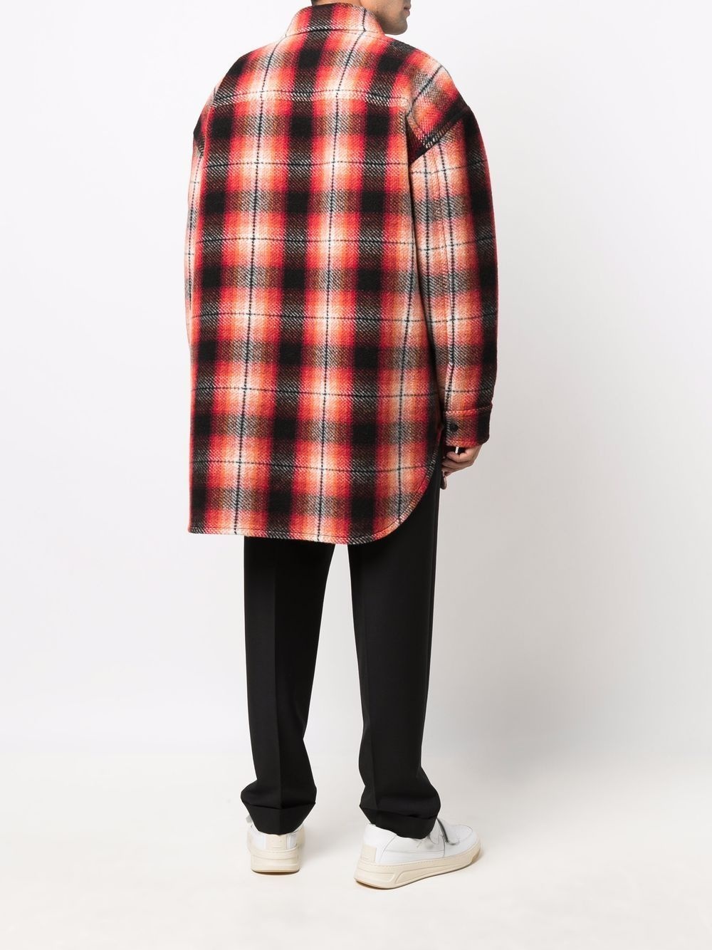 checked oversized shirt jacket - 4