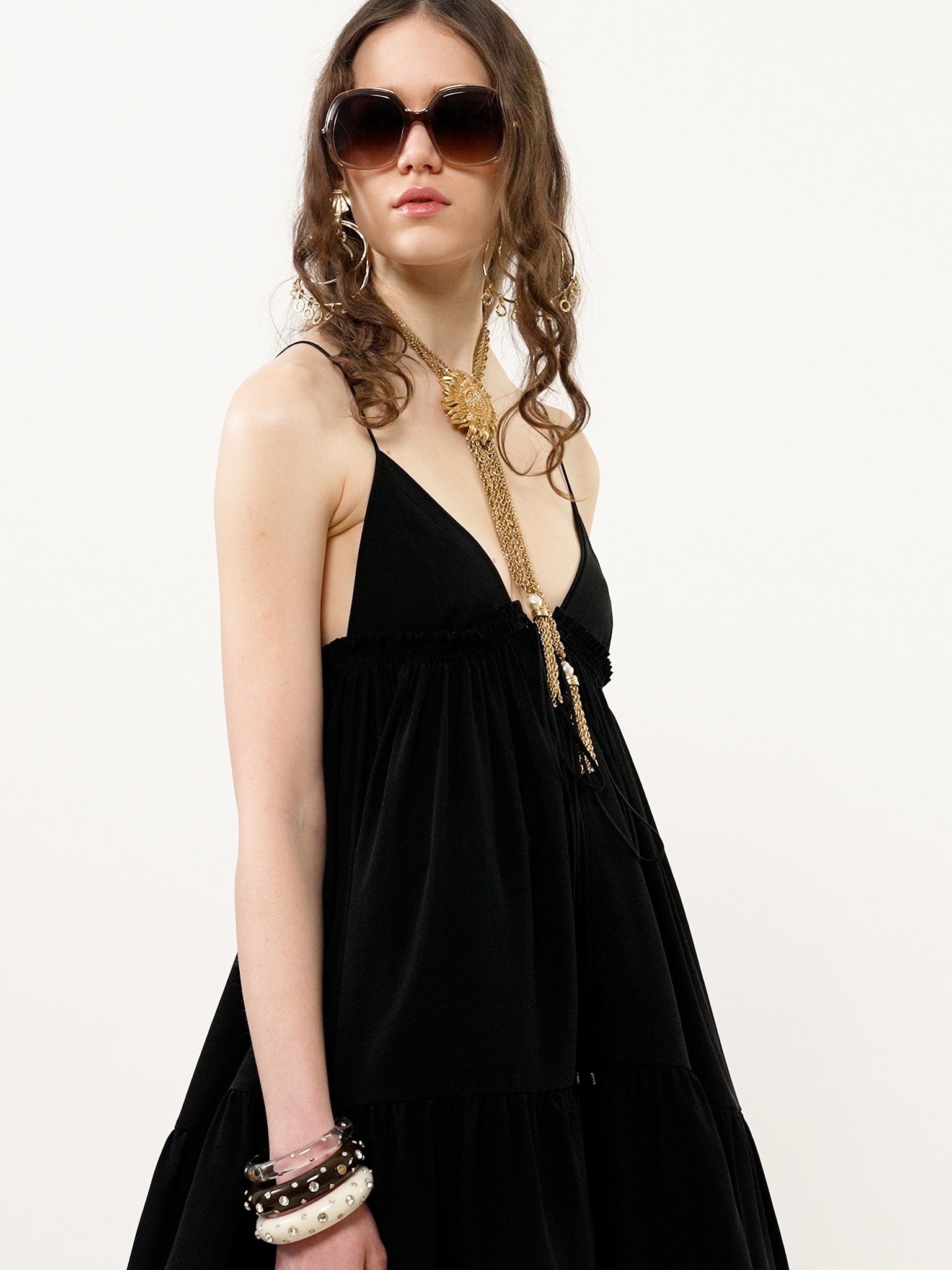 FLUID WIDE-LEG PANTS IN CRÊPE DE CHINE - 5