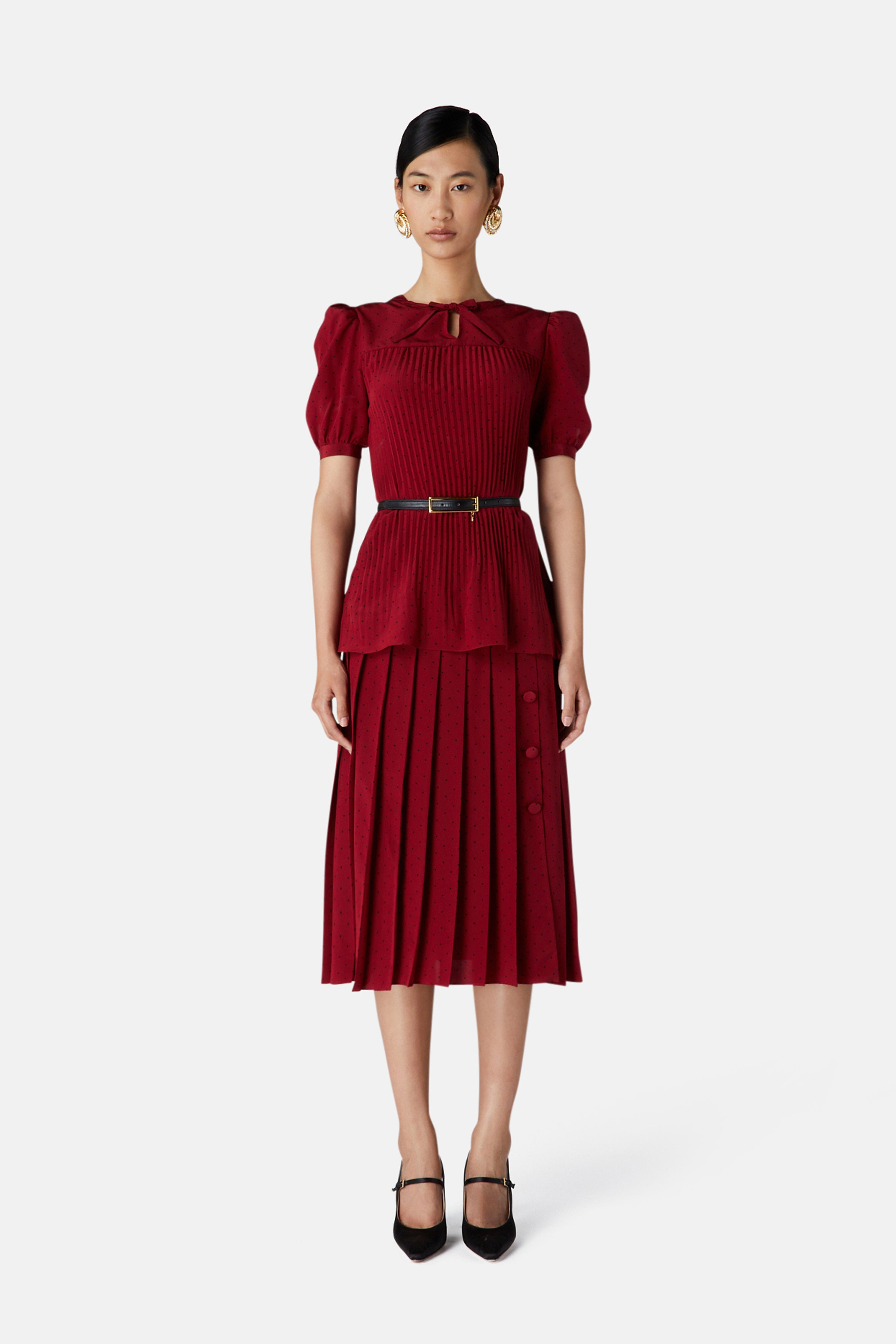 POLKA DOT PLEATED SKIRT - 3