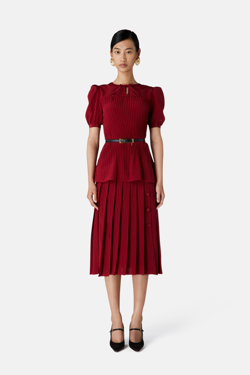 Alessandra Rich POLKA DOT PLEATED SKIRT outlook
