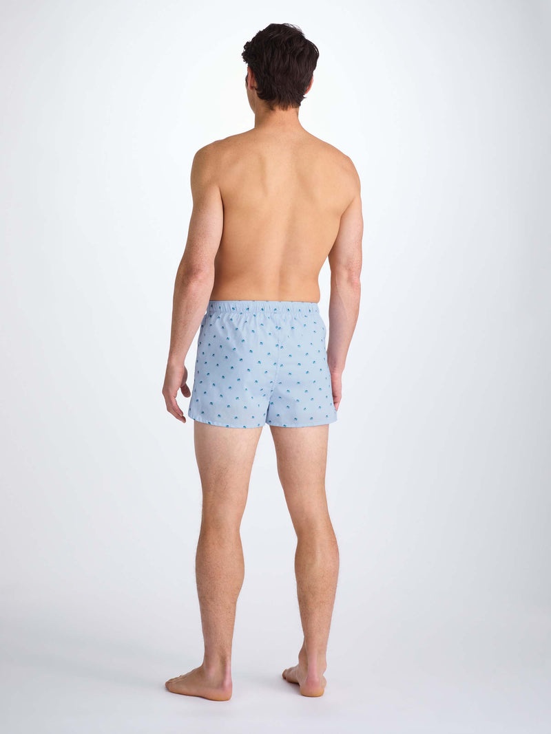 Men's Modern Fit Boxers Cotton Batiste Blue Elephant Print - 5