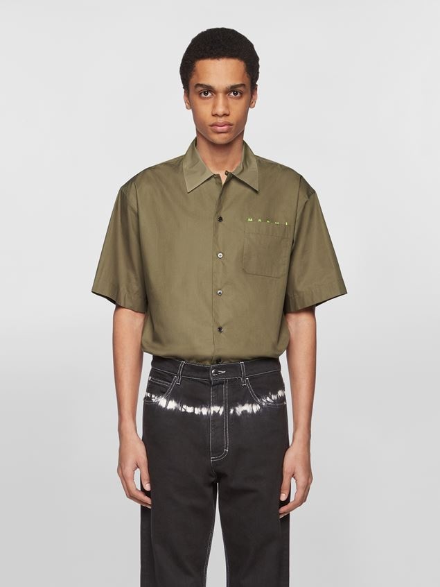 COTTON BOWLING SHIRT WITH PRINTED MARNI LOGO - 2