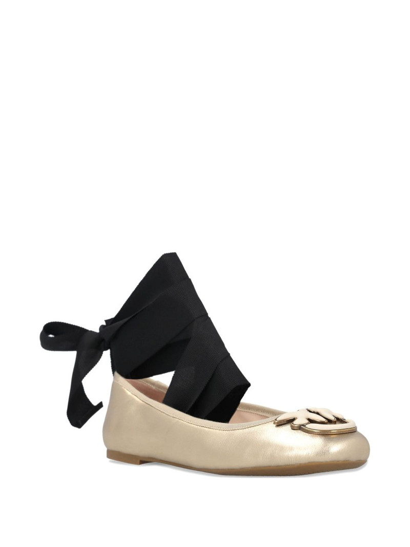 PINKO Gioia 02 ribbon-detail ballet flats outlook