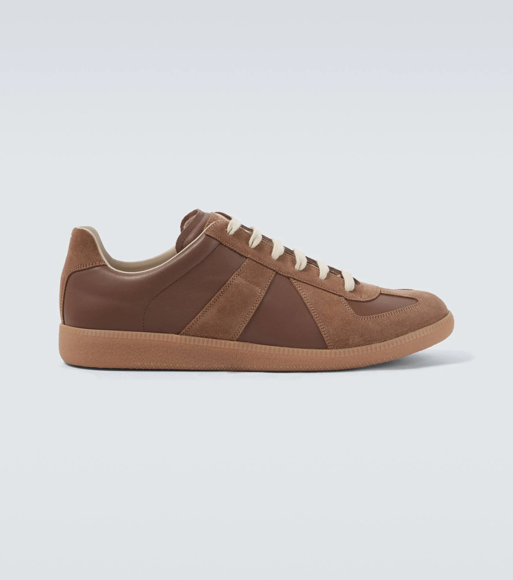 Replica leather-trimmed suede sneakers - 1