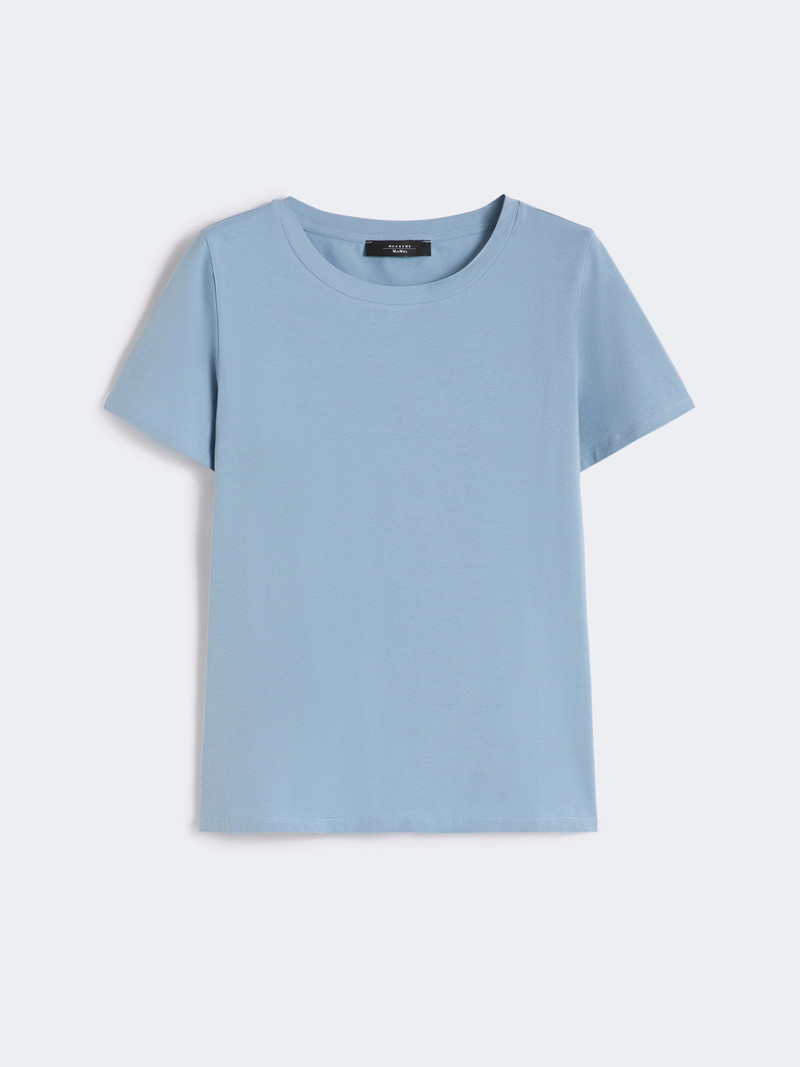 MULTIF Stretch jersey basic T-shirt - LIGHT BLUE 1