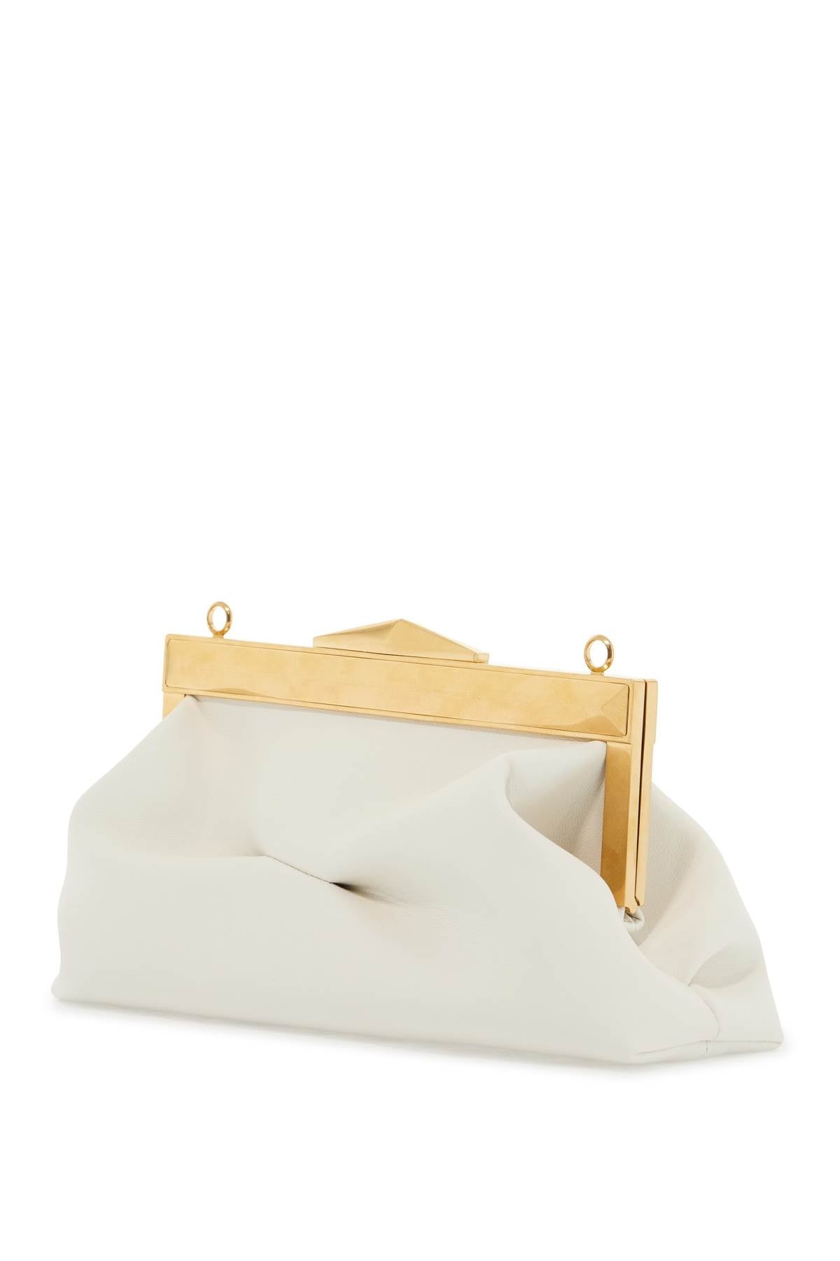 Leather Diamond Frame Clutch - 2