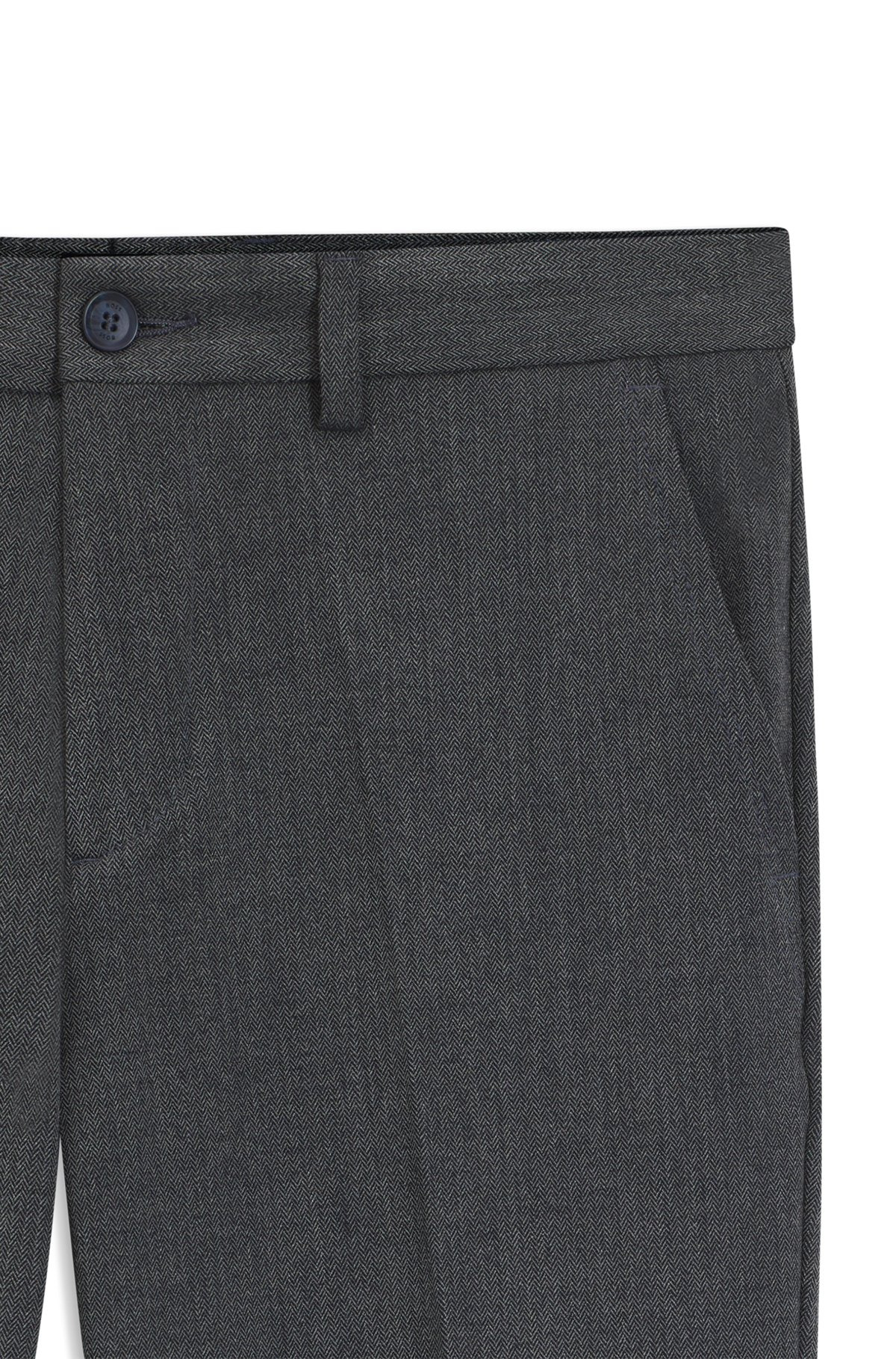 SLIM-FIT TROUSERS IN BRUSHED HERRINGBONE - 6