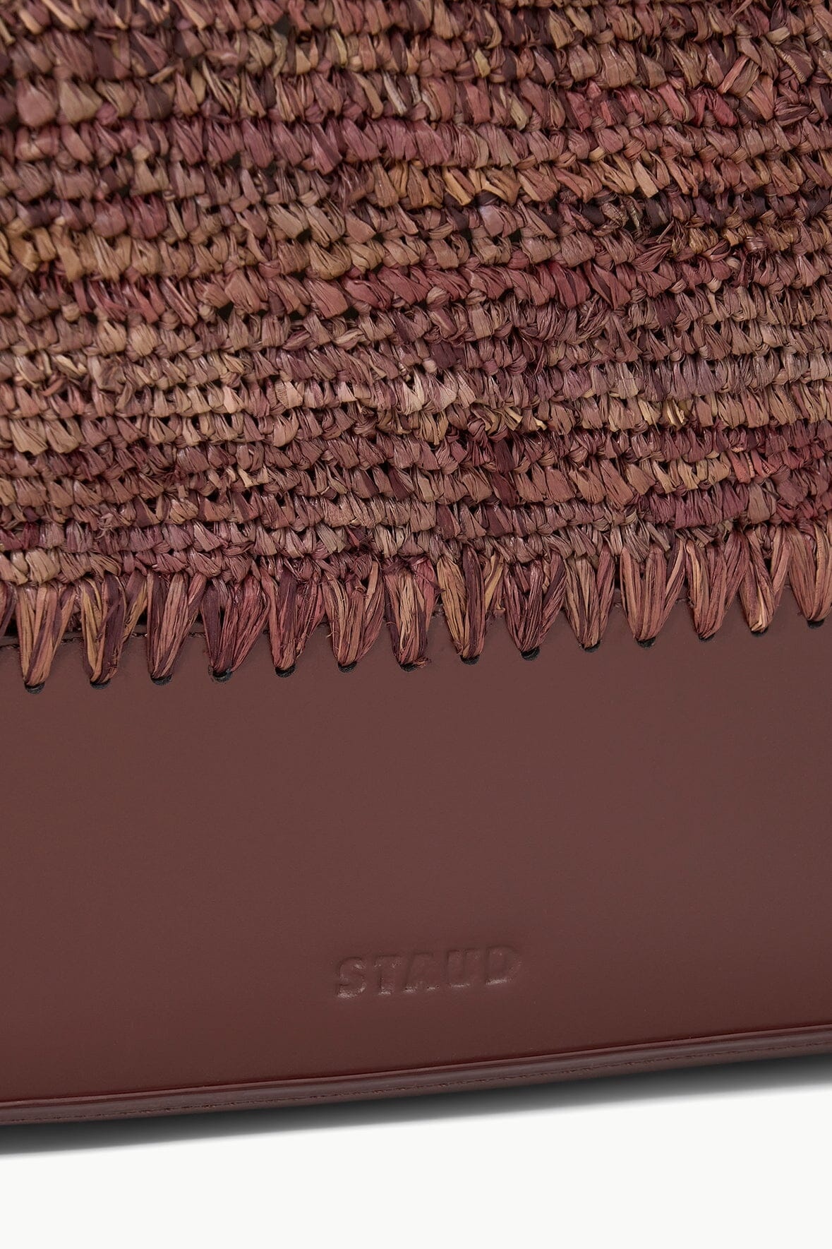 STAUD SQUILLO RAFFIA TOTE MAHOGANY - 8