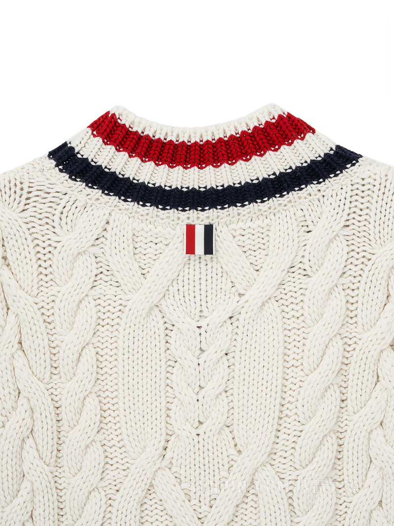 cable-knit V-neck pullover 3