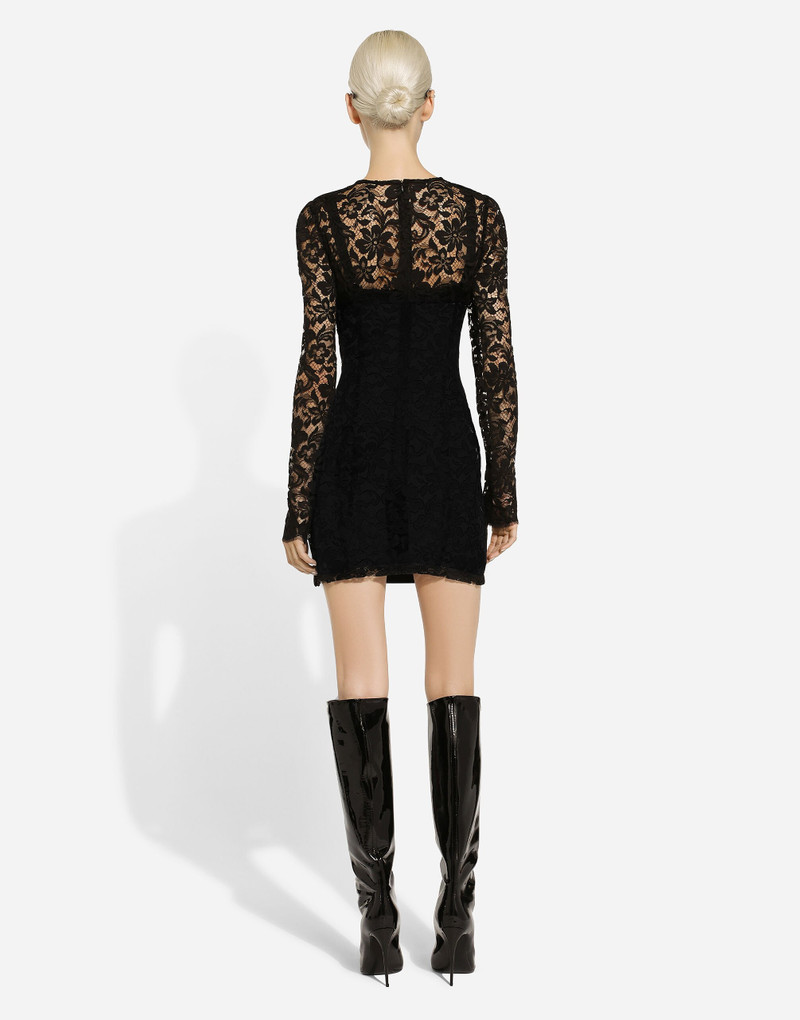 Short cordonetto lace dress with a jersey insert 3