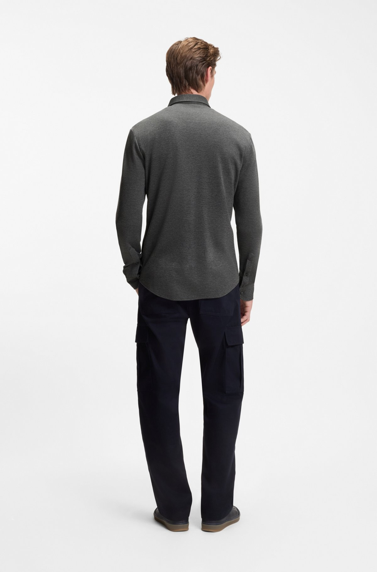 BECKHAM X BOSS SLIM-FIT SHIRT IN COTTON JERSEY - 5