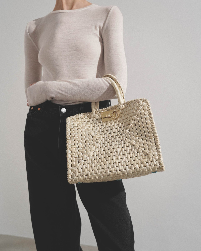 FERRAGAMO The studio raffia small bag outlook