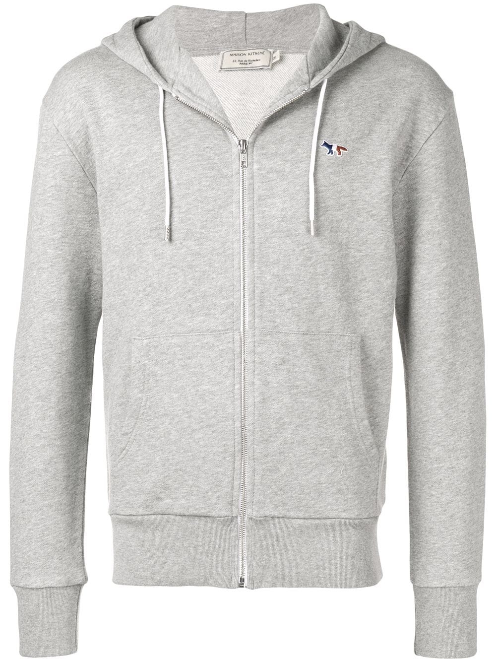 embroidered logo zipped hoodie - 1