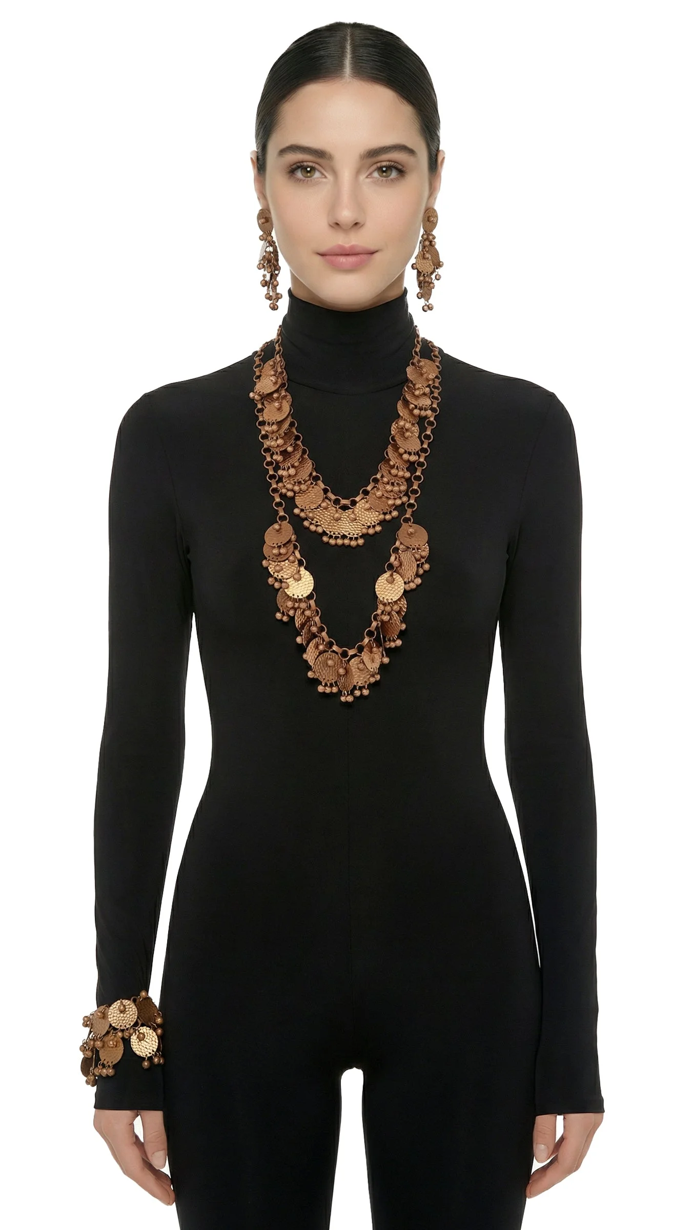 COIN NECKLACES, BRACELET AND EARRING SET - 1