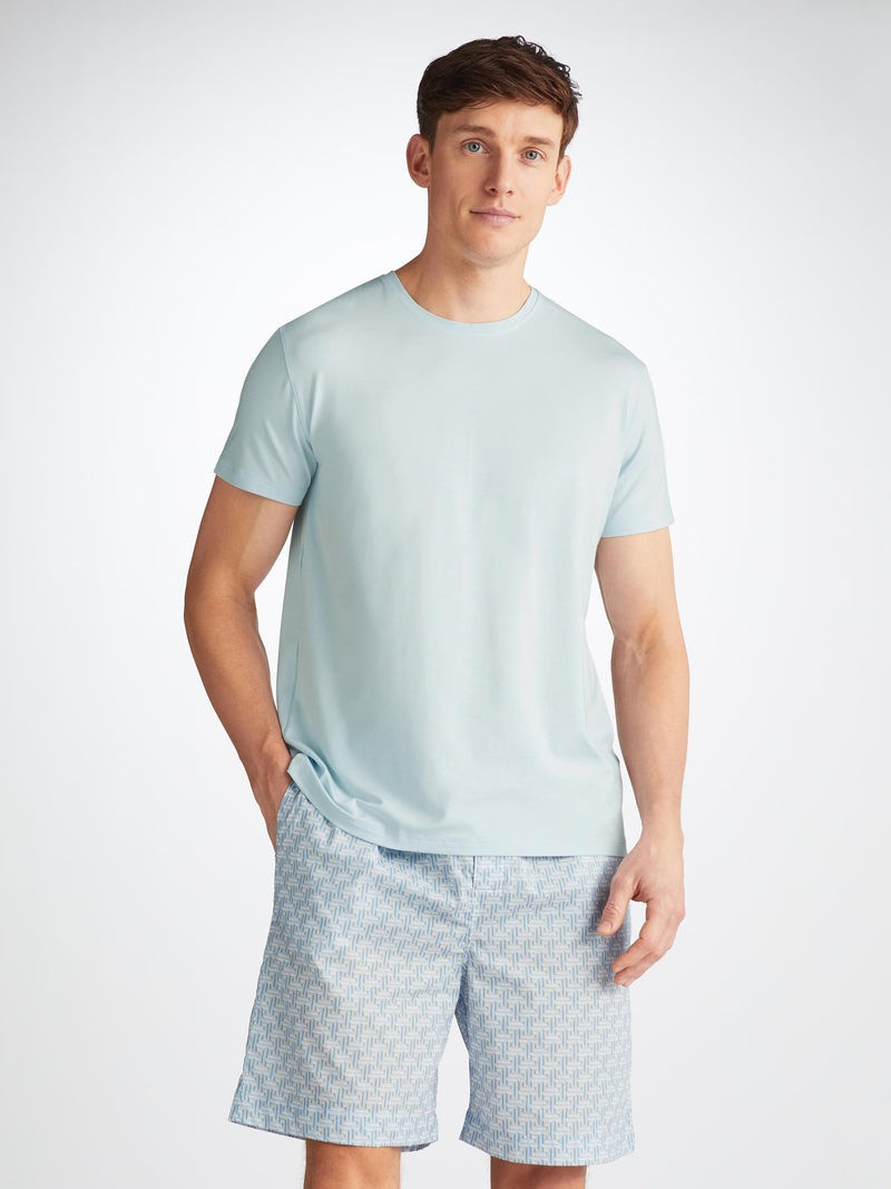 Derek Rose Men's T-Shirt Basel Micro Modal Stretch Ice Blue outlook