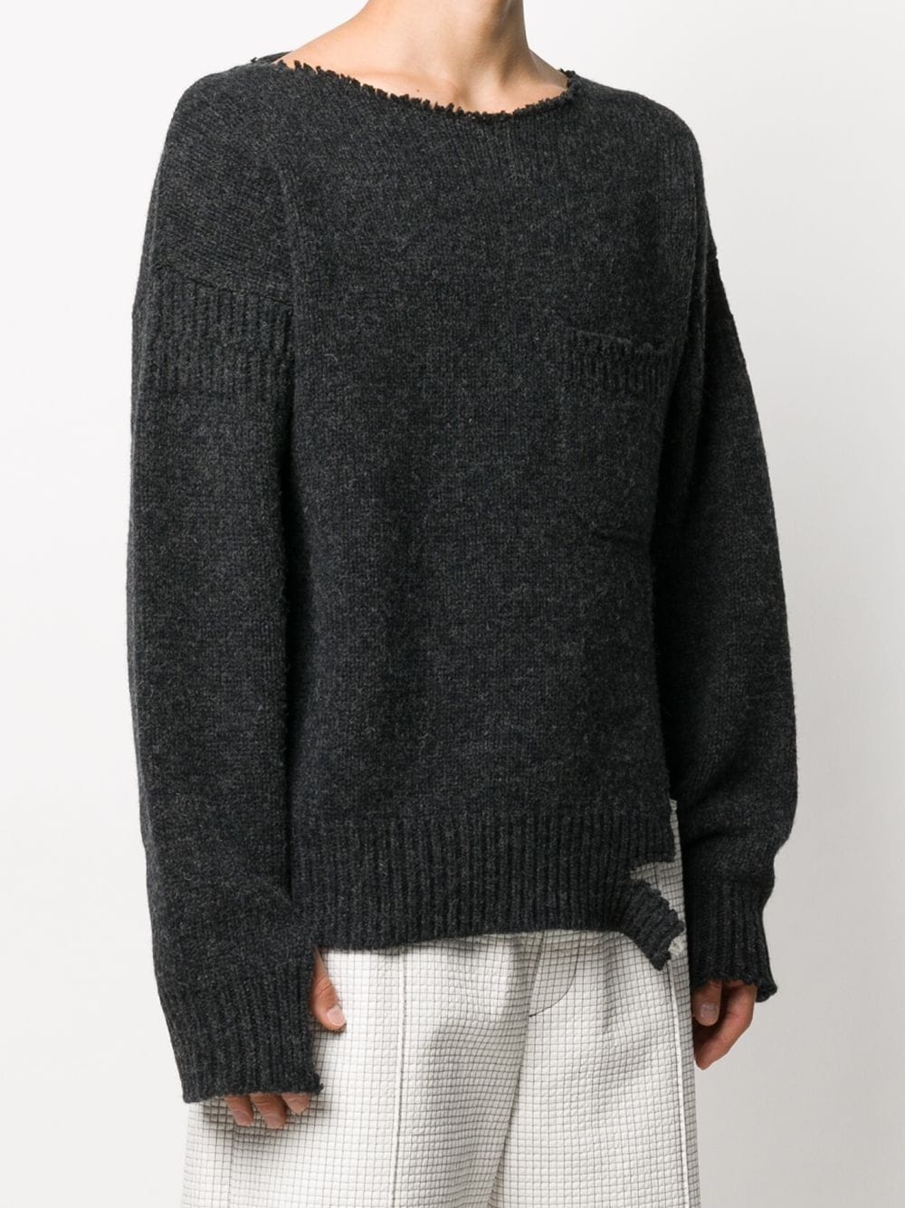 distressed effect knitted jumper - 3