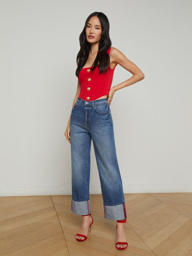 L'AGENCE Leighton Cuffed Stovepipe Jean outlook