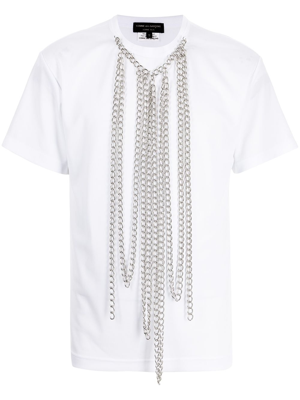 draped chain-trim T-shirt - 1