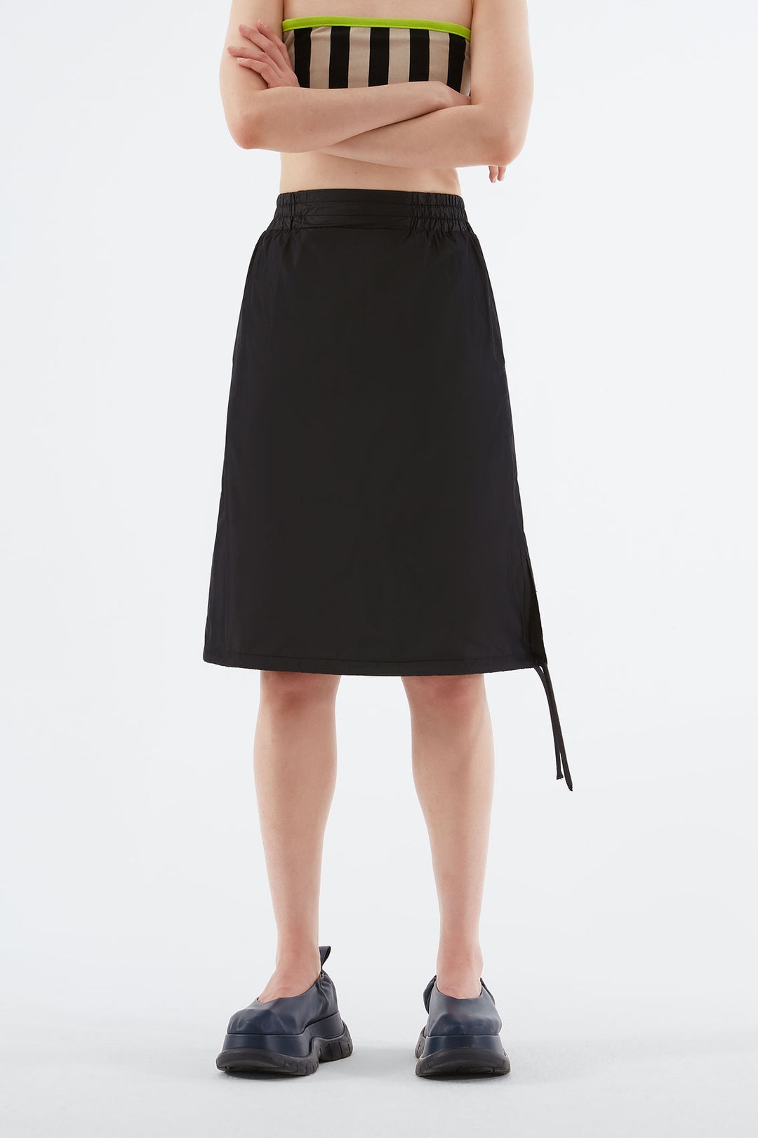 DARK GREY ELASTIC SKIRT - 1