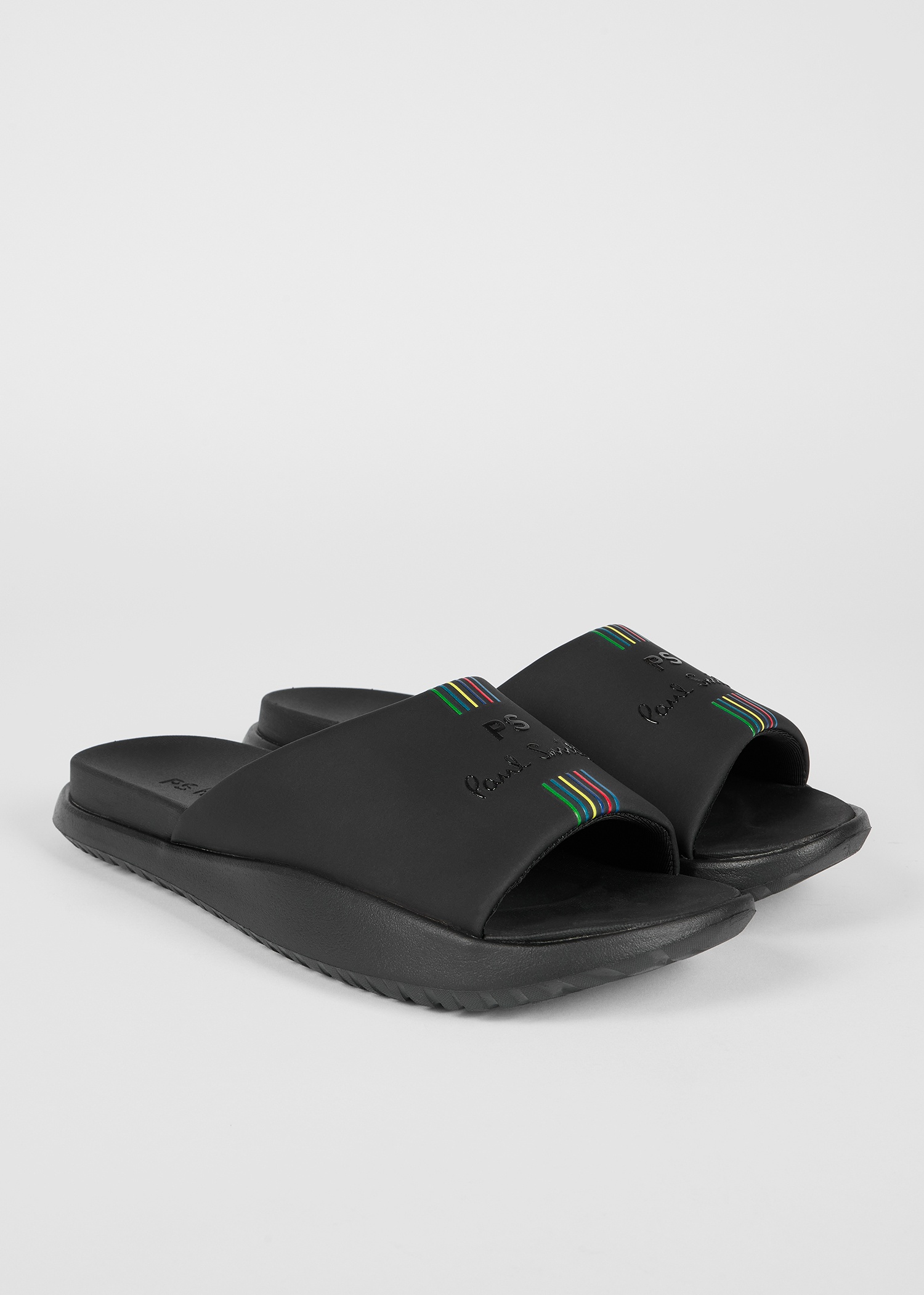 Black 'Powell' 'Sports Stripe' Slides - 4