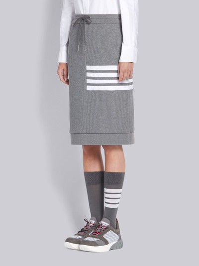 Thom Browne Medium Grey Waffle Knit Sack 4-Bar Skirt outlook