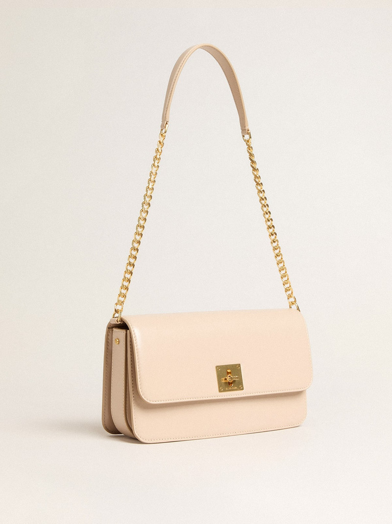 Golden Goose Gioia Bag in pale pink boarded leather with gold details outlook