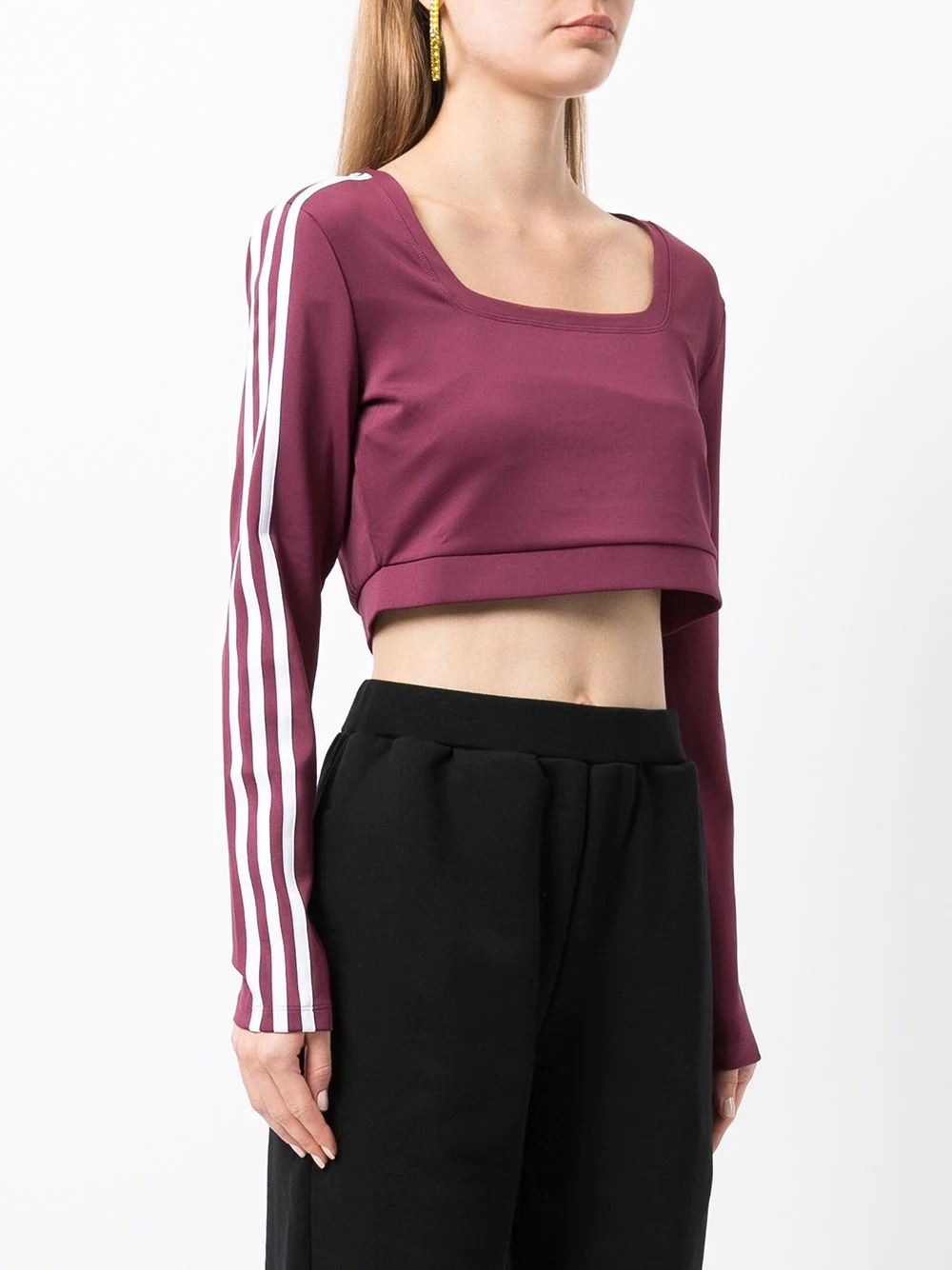 cropped square-neck sweatshirt - 3