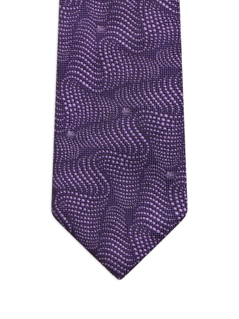 Etro wave-pattern silk tie outlook