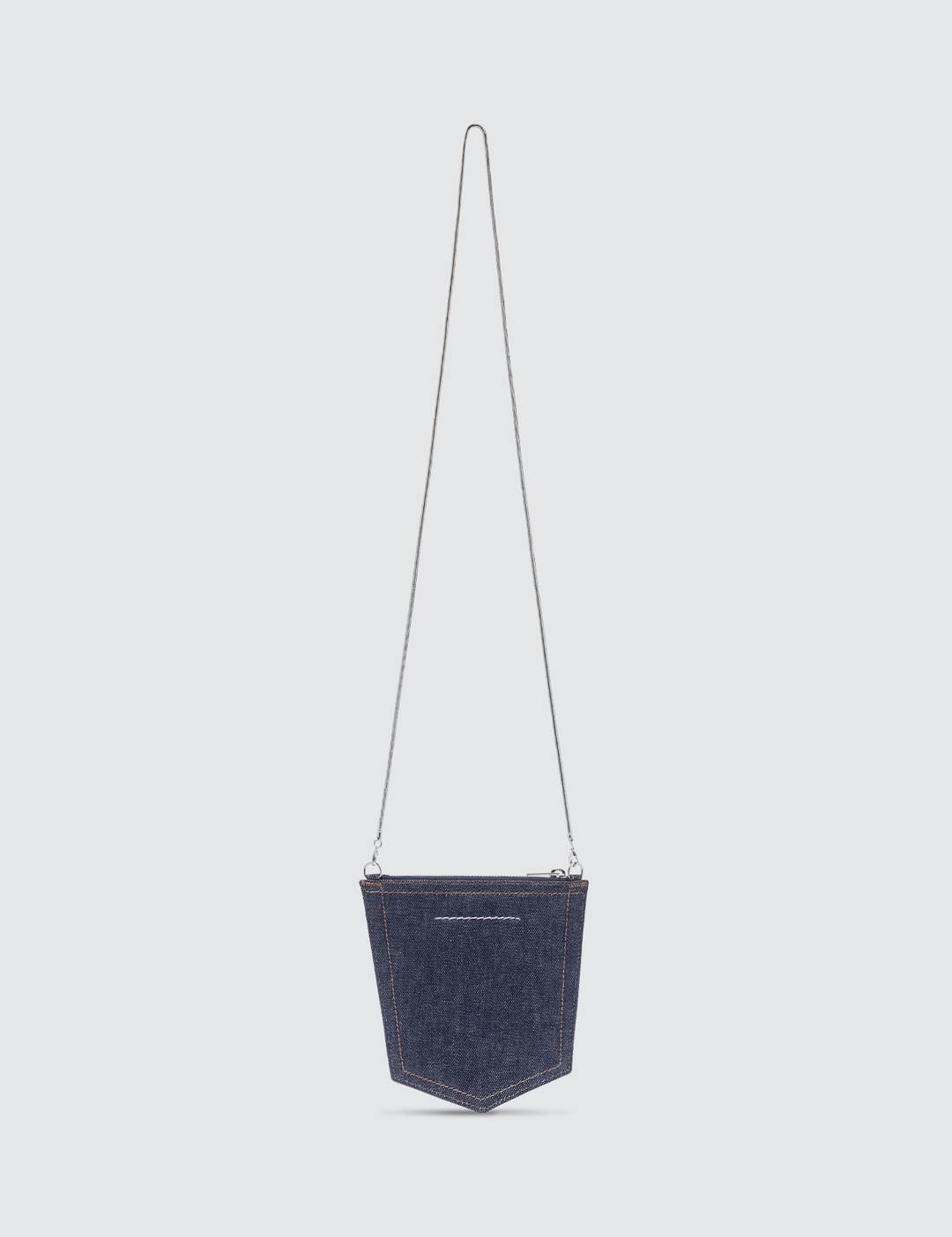 Denim Pocket Chain Cross Body Bag - 3