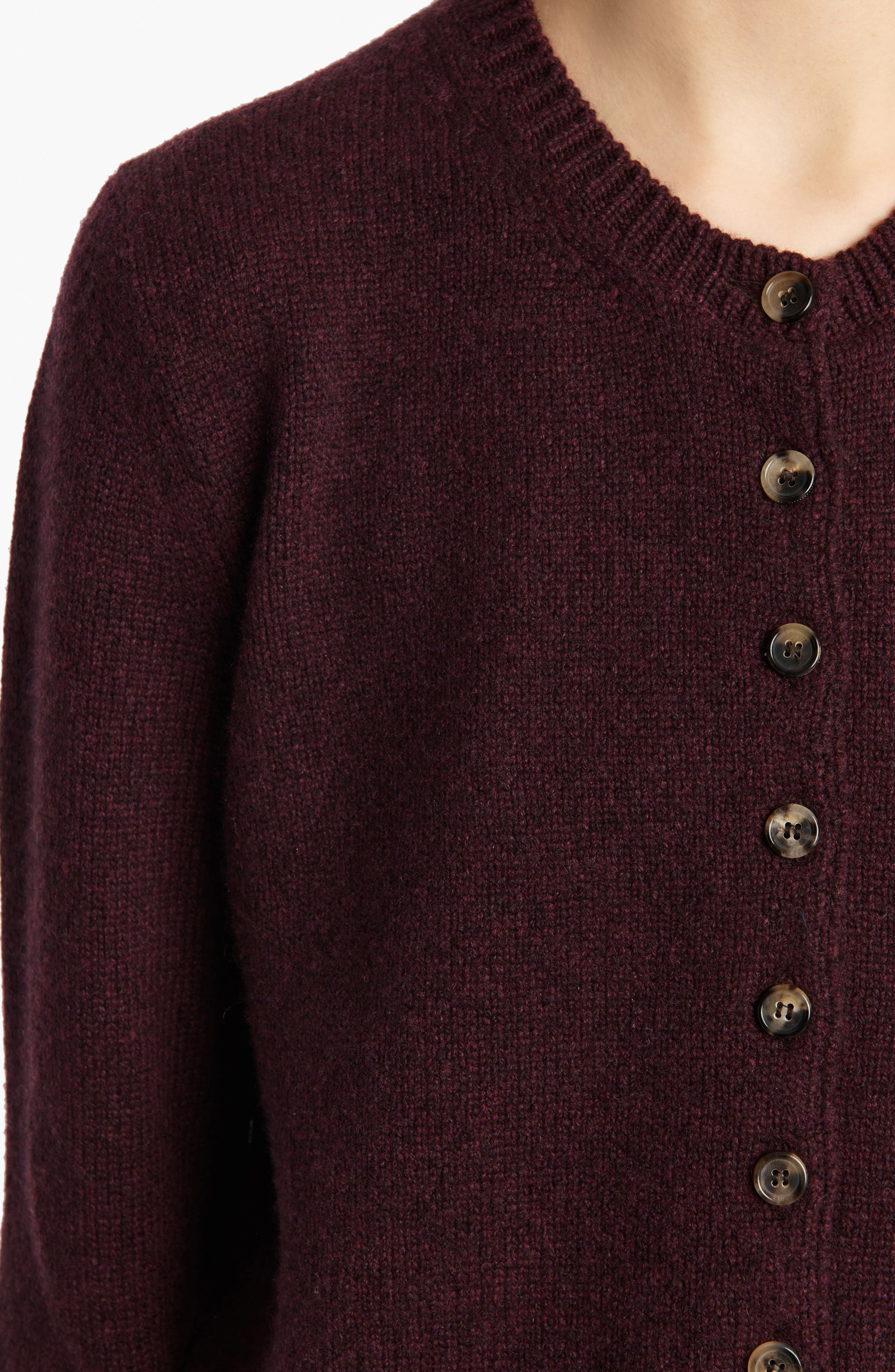 Khaite Everheart Cashmere Cardigan in Plum at Nordstrom - 4