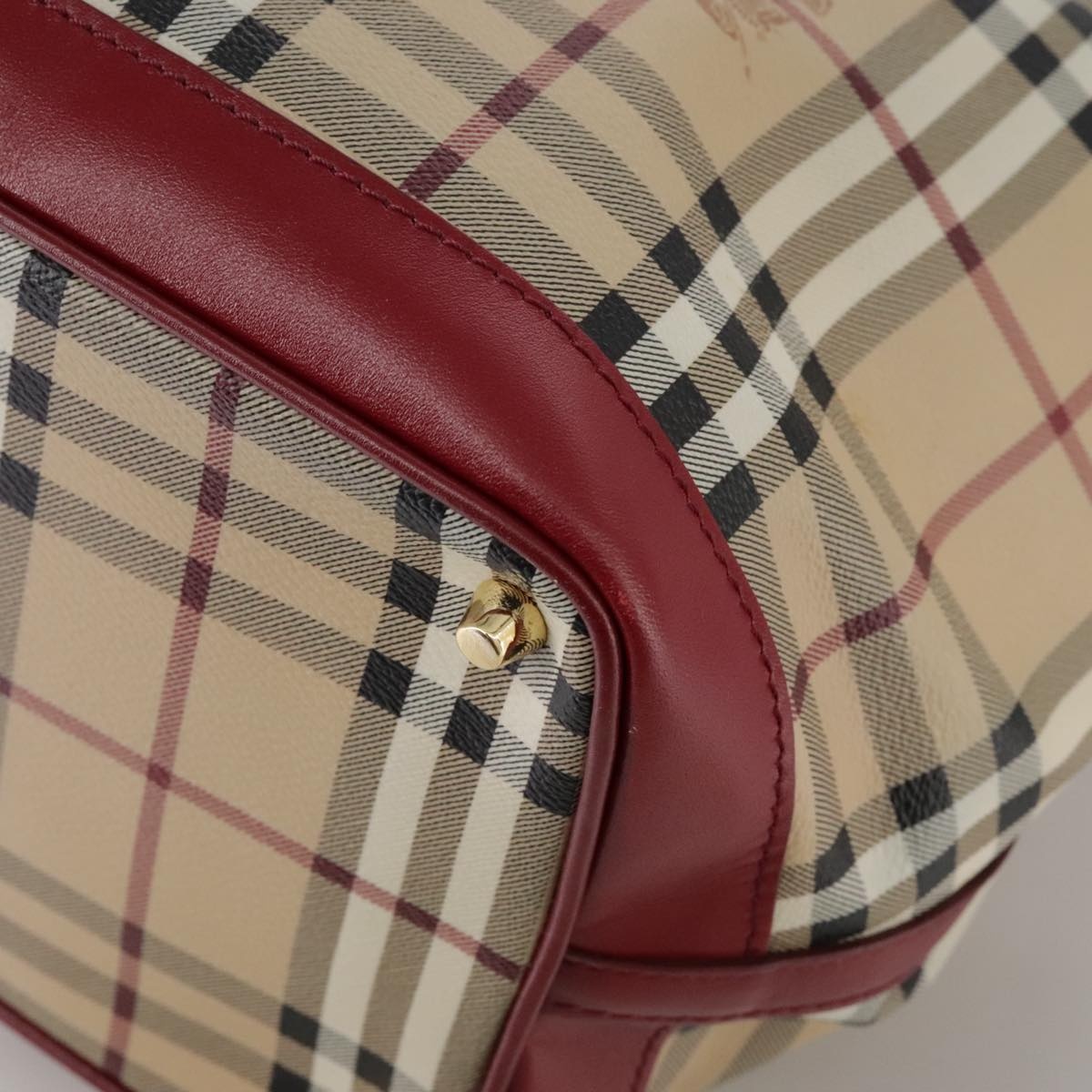 Burberry Nova Check Tote Bag Pvc Leather Beige - 16