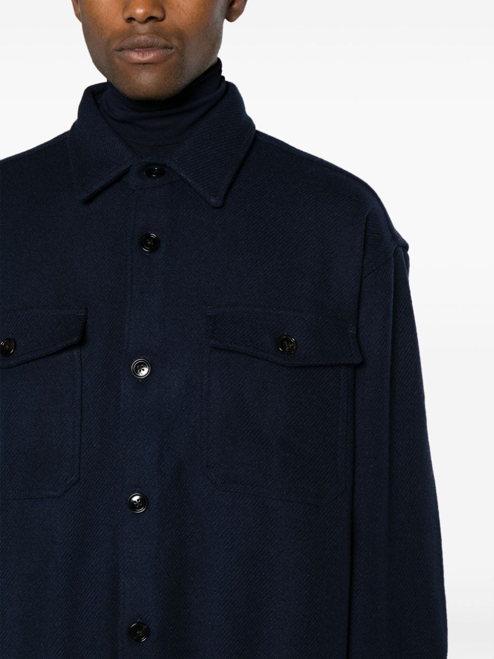 wool-blend shirt jacket - 5