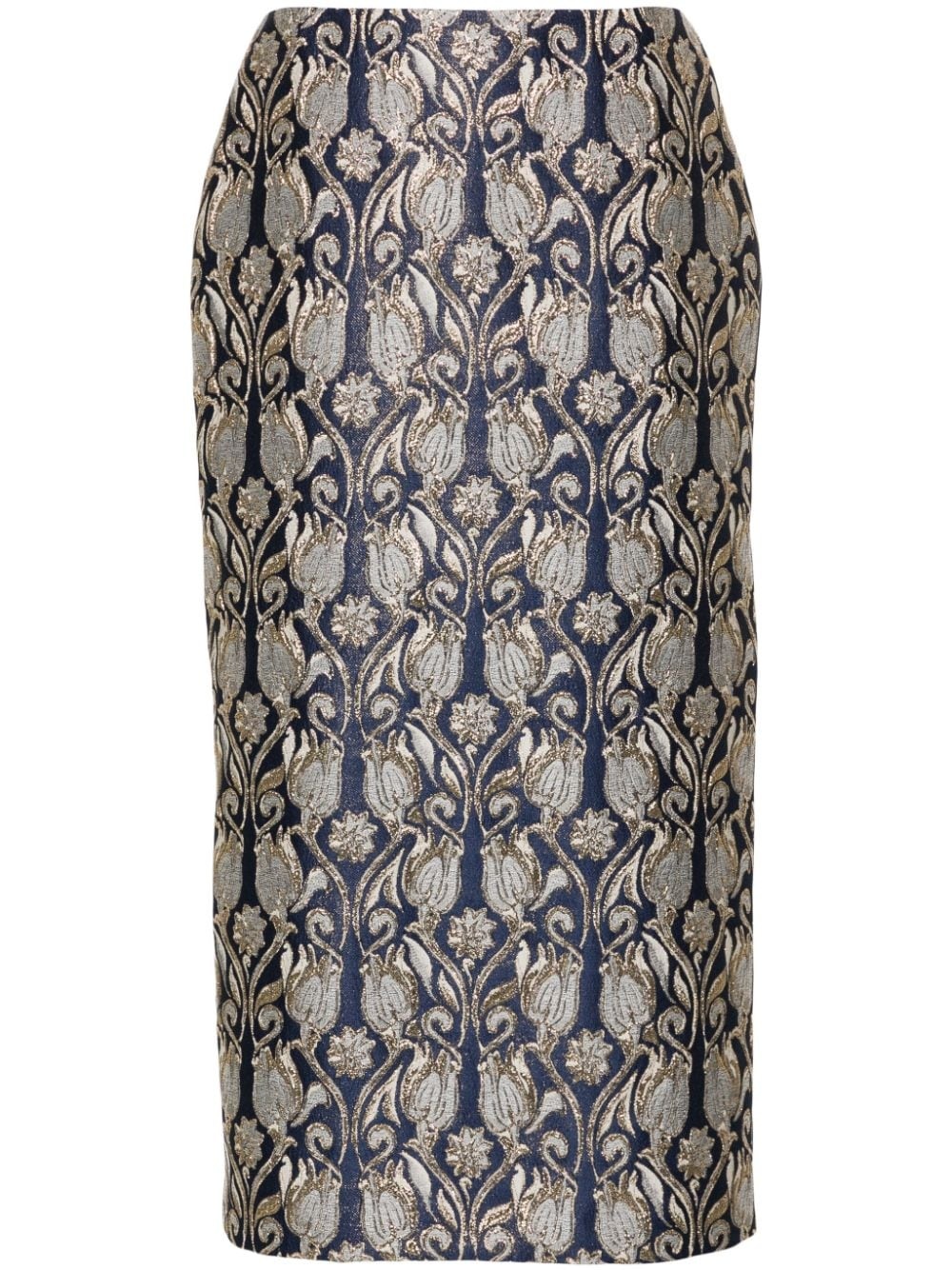 floral brocade-effect skirt - 1