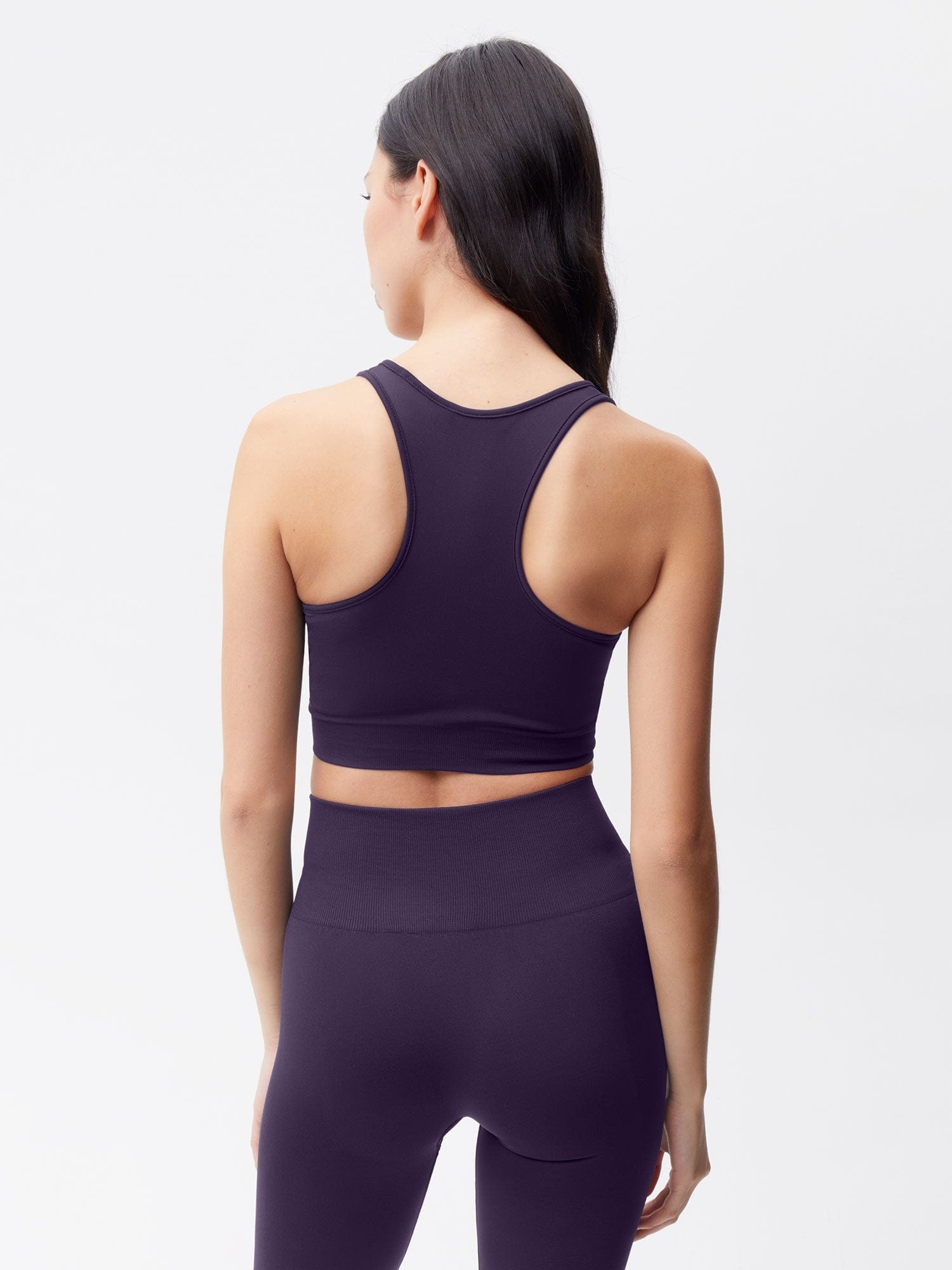 Womens Plant-Stretch Compressive Sports Bra - Blackberry Purple - 3