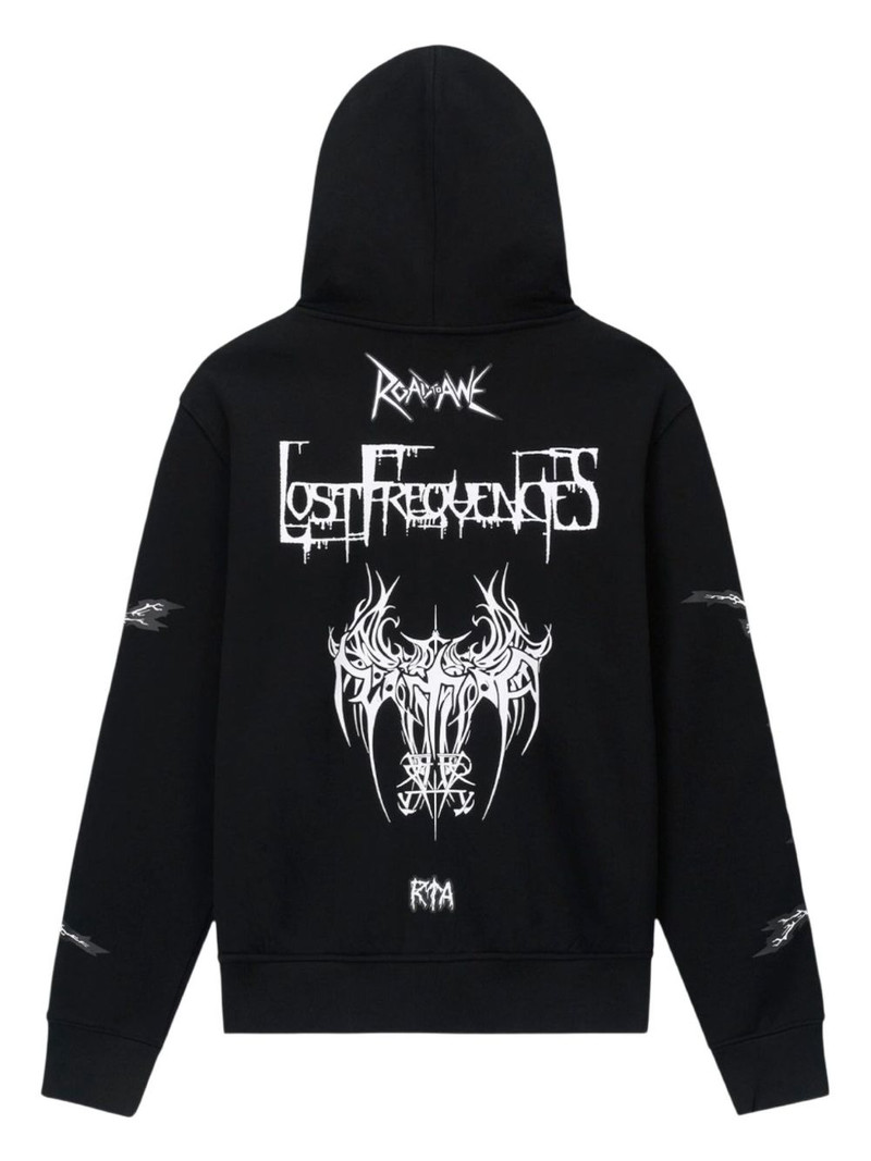 RTA zip-fastening graphic-print hoodie outlook