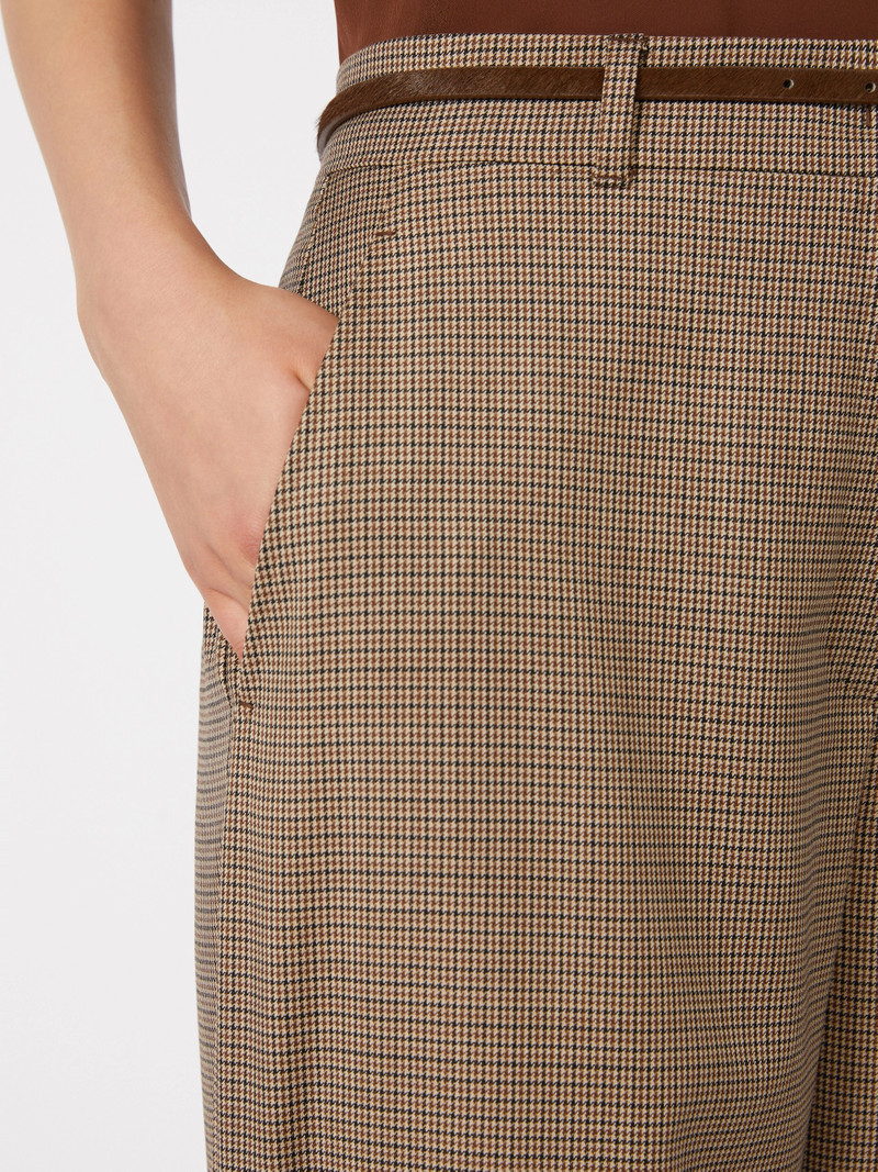 CICALA Patterned wool wide-leg trousers - CARAMEL 5