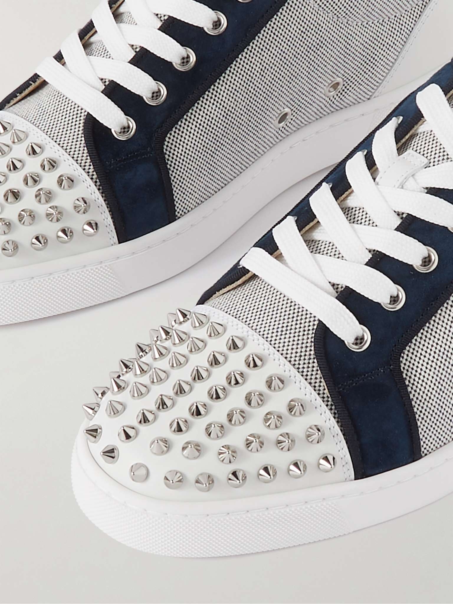 Louis Junior Studded Leather-Trimmed Canvas Sneakers - 5
